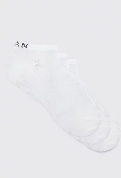 3 Pack Man Sneaker Socks White