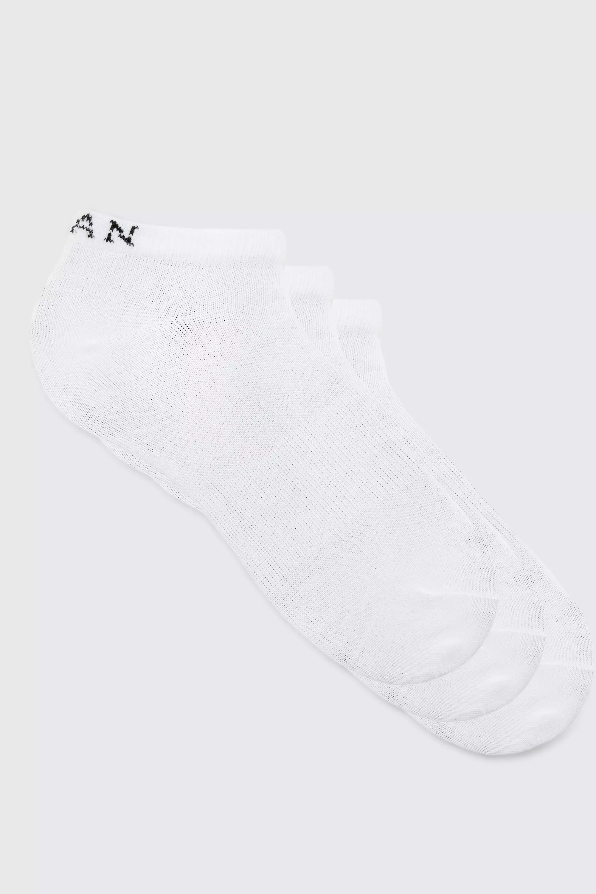 White 3 Pack Man Sneaker Socks