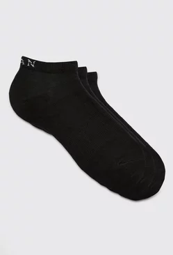 3 Pack Man Sneaker Socks Black