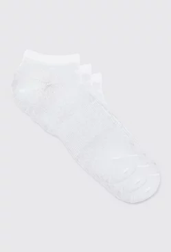 3 Pack Plain Sneaker Socks White