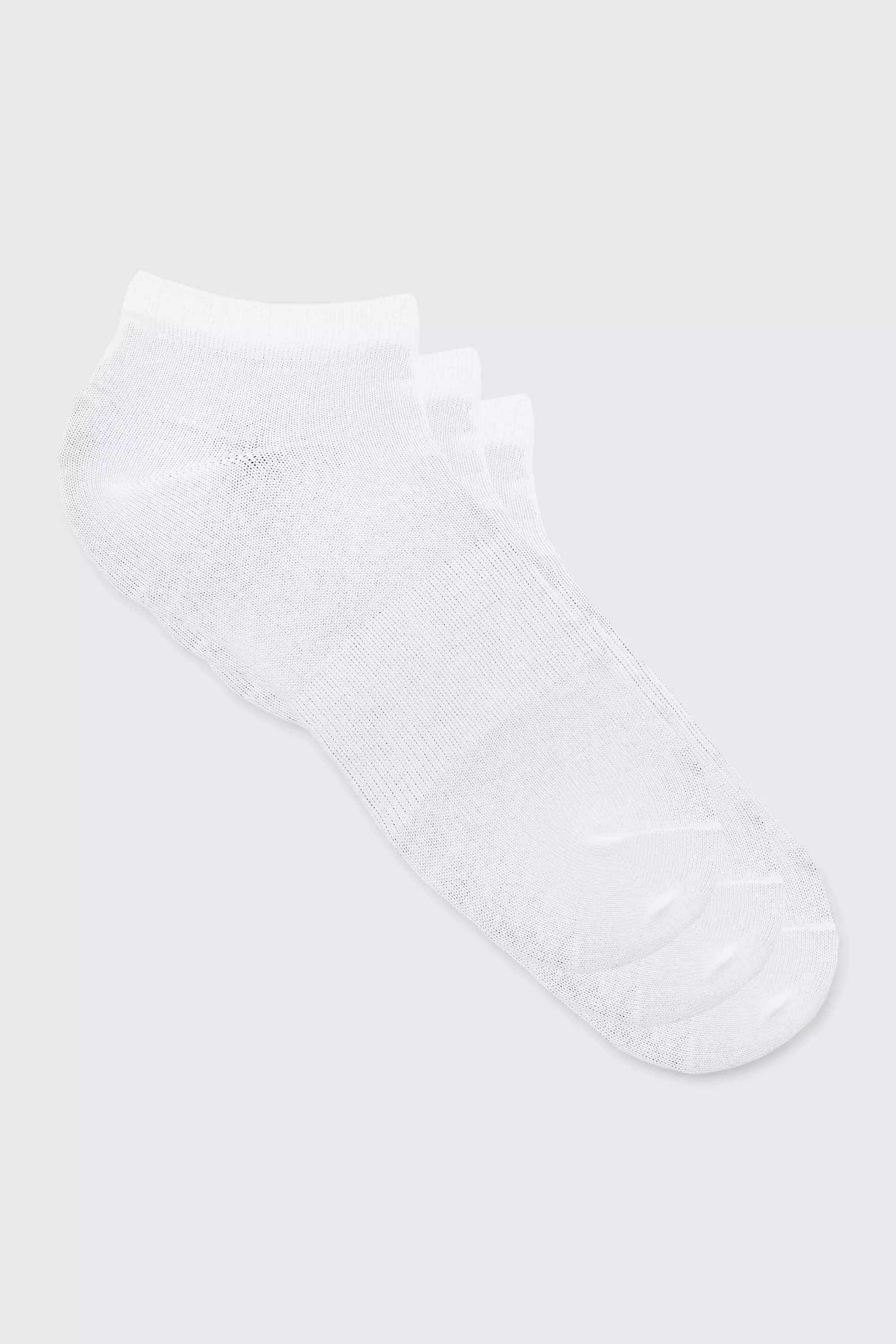 White 3 Pack Plain Sneaker Socks