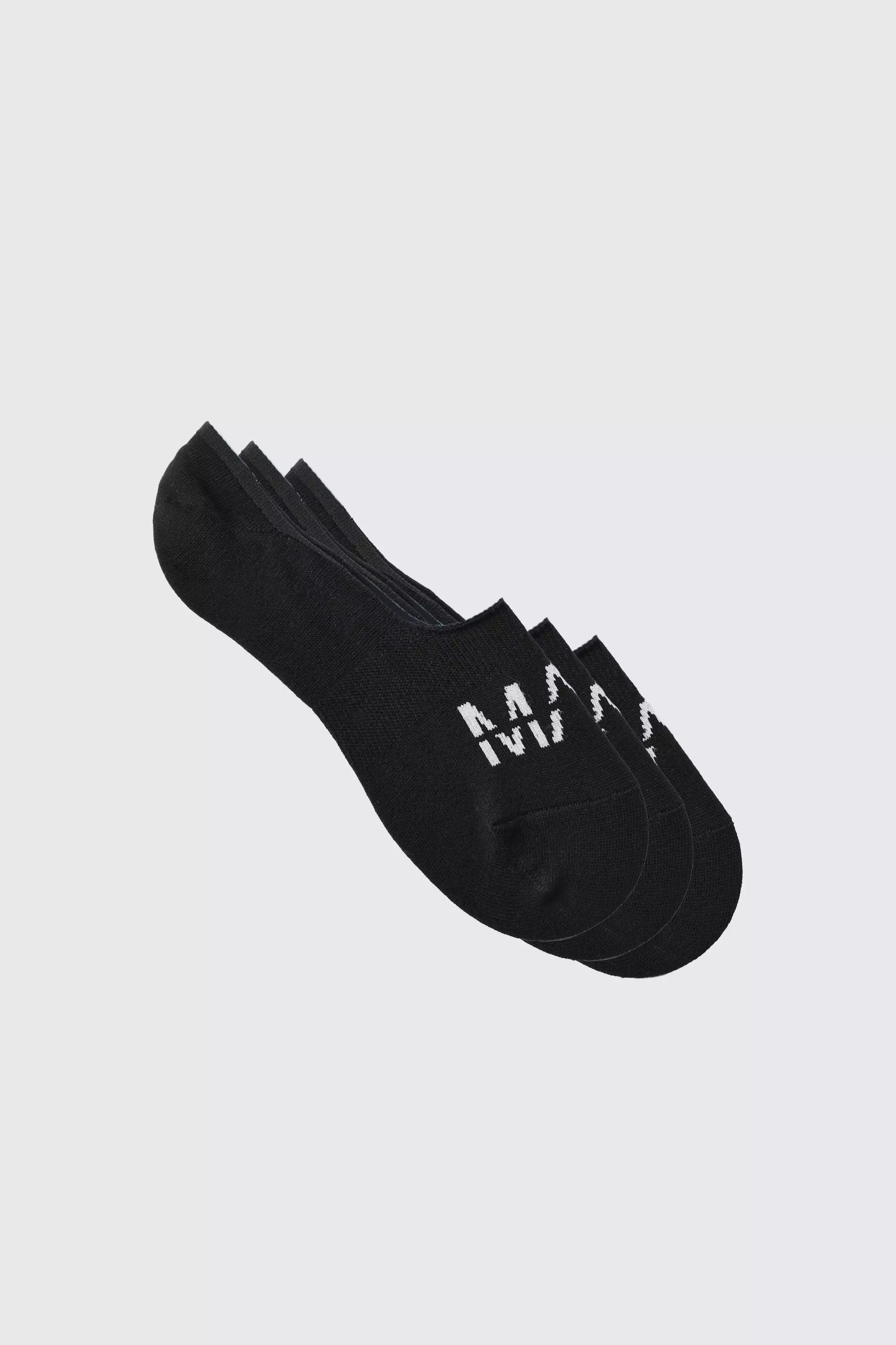 Black 3 Pack Man Invisible Socks