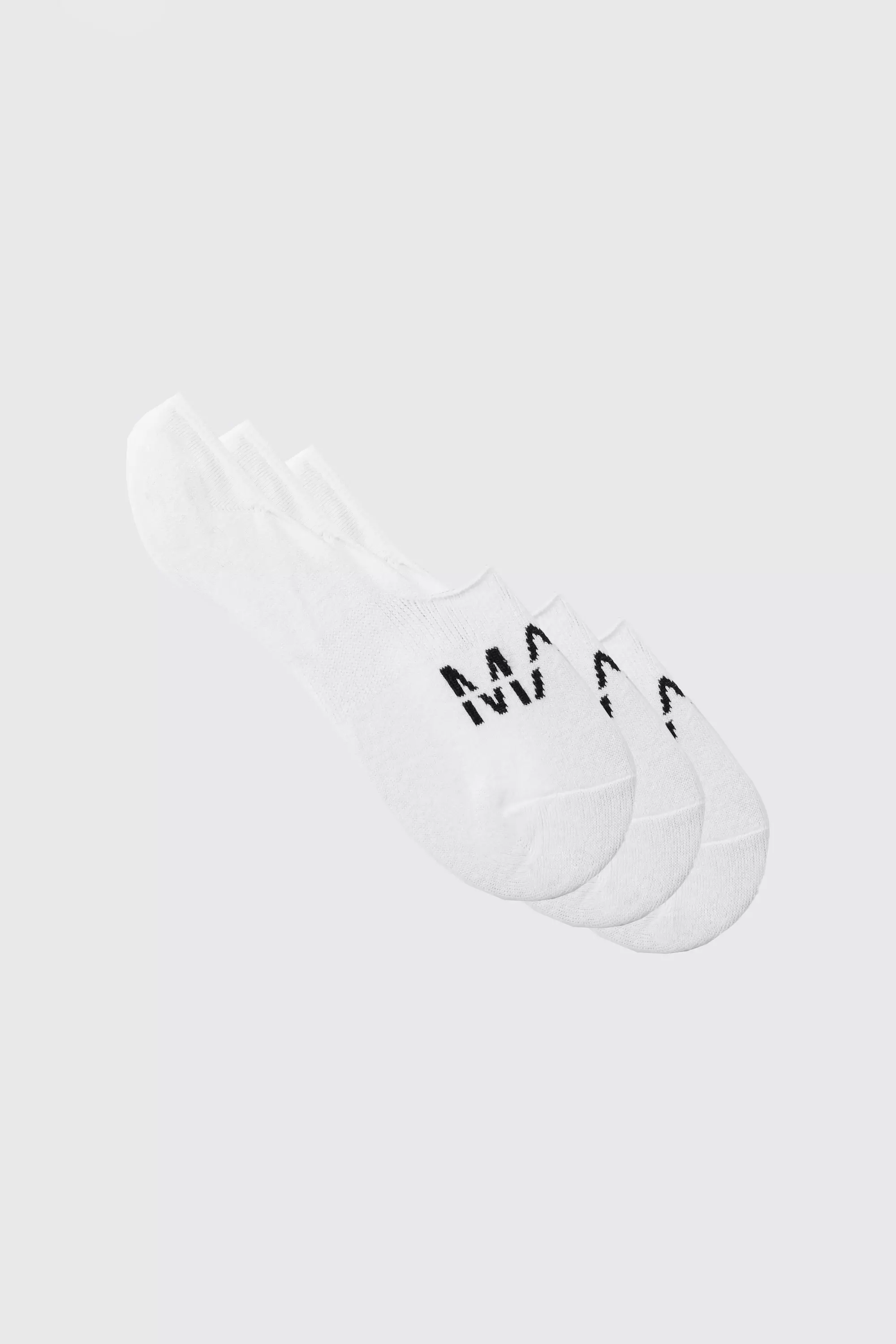 3 Pack Man Invisible Socks White