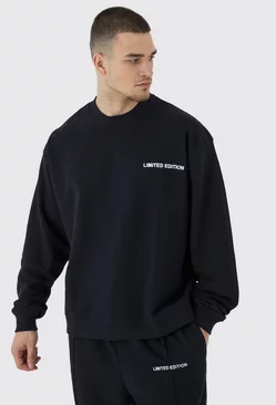 Tall Oversized Boxy Heavyweight Sweatshirt Black