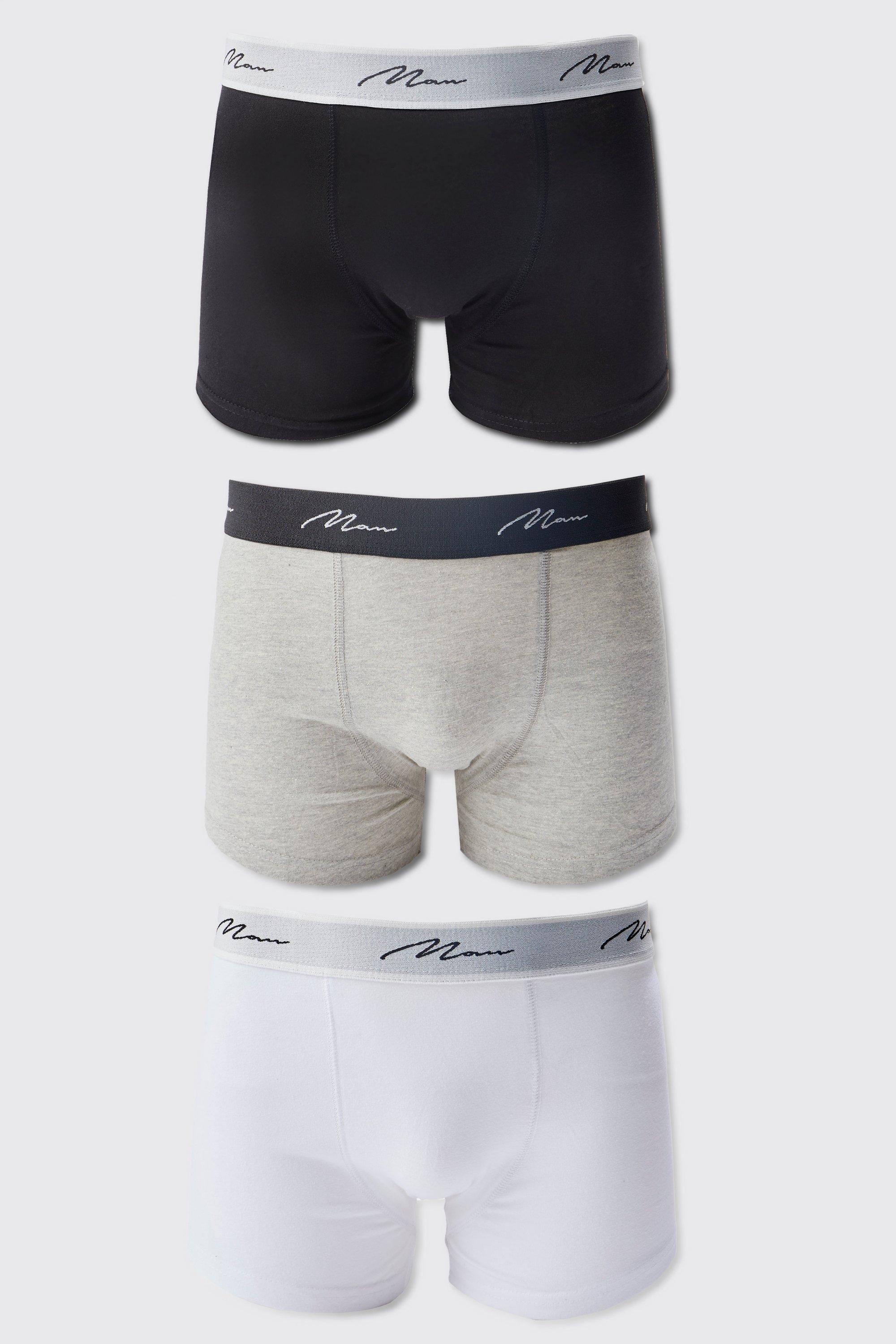 3 Pack Man Signature Mixed Colour Trunks