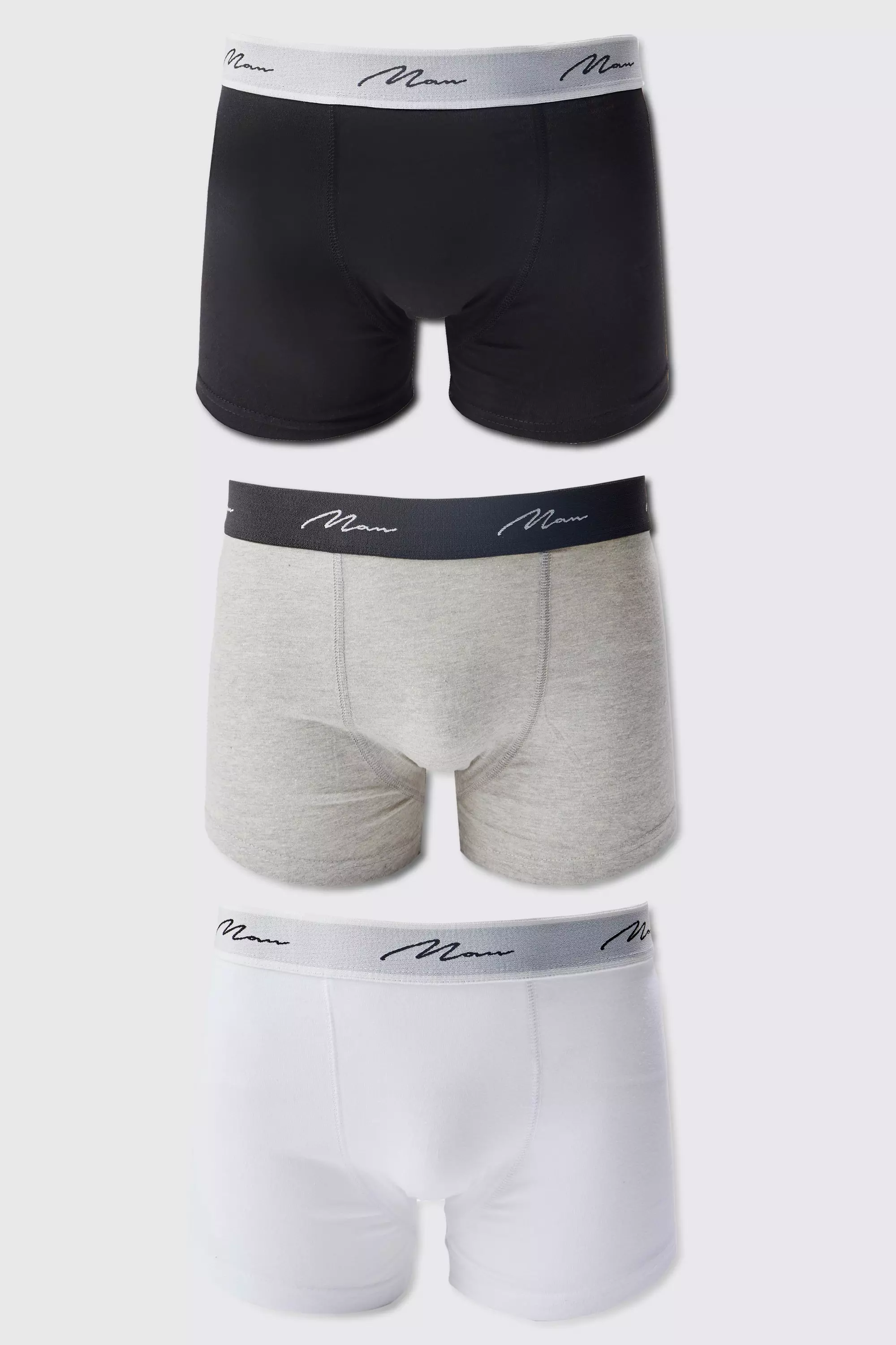 3 Pack Man Signature Mixed Colour Trunks Multi