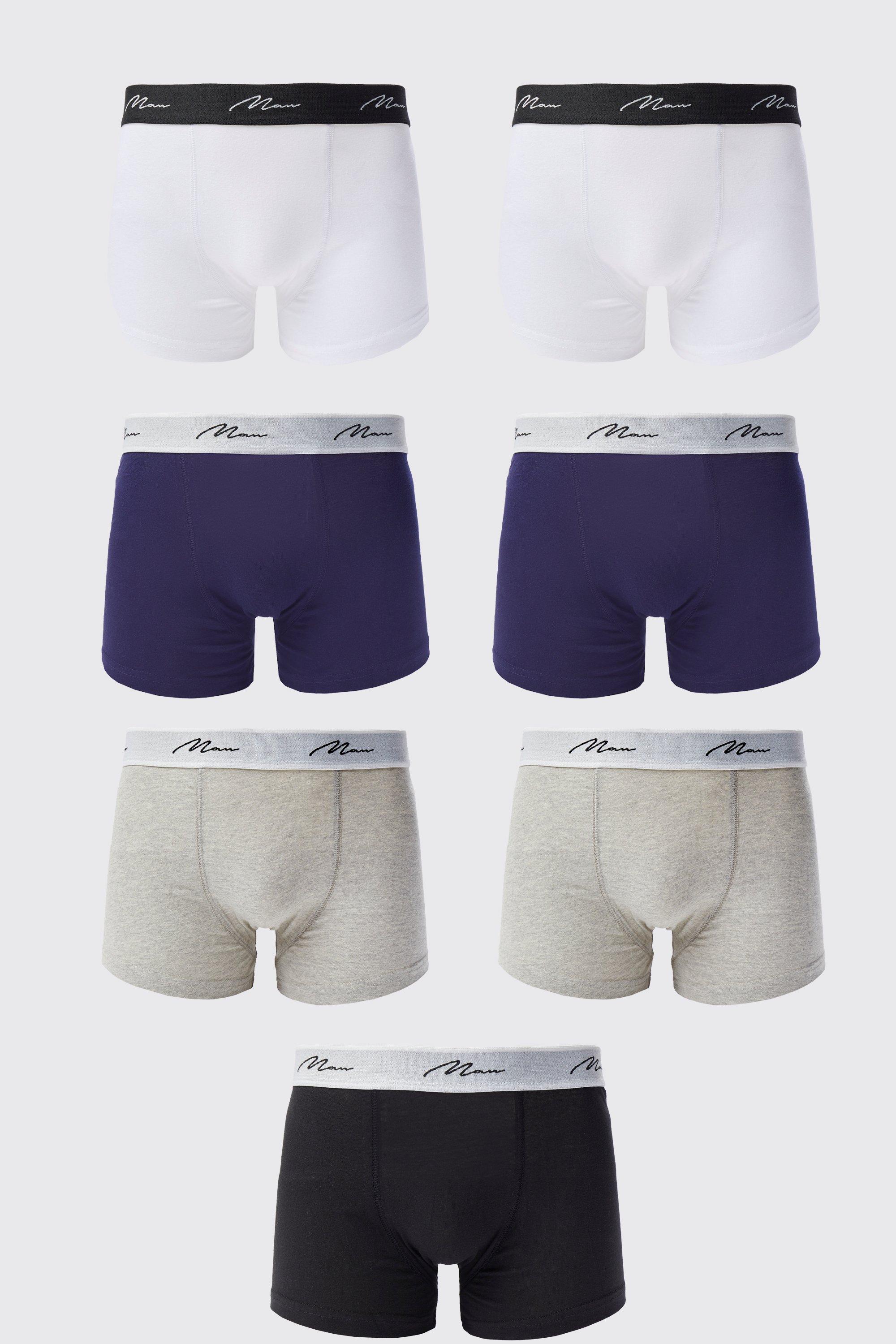 7 Pack Man Signature Mixed Colour Trunks