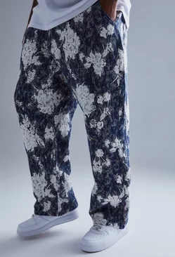 Plus Relaxed Fit Tapestry Pants Light blue