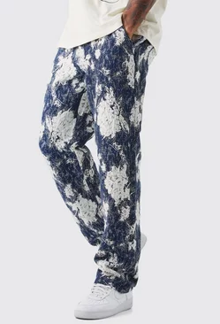Blue Tall Relaxed Fit Tapestry Pants