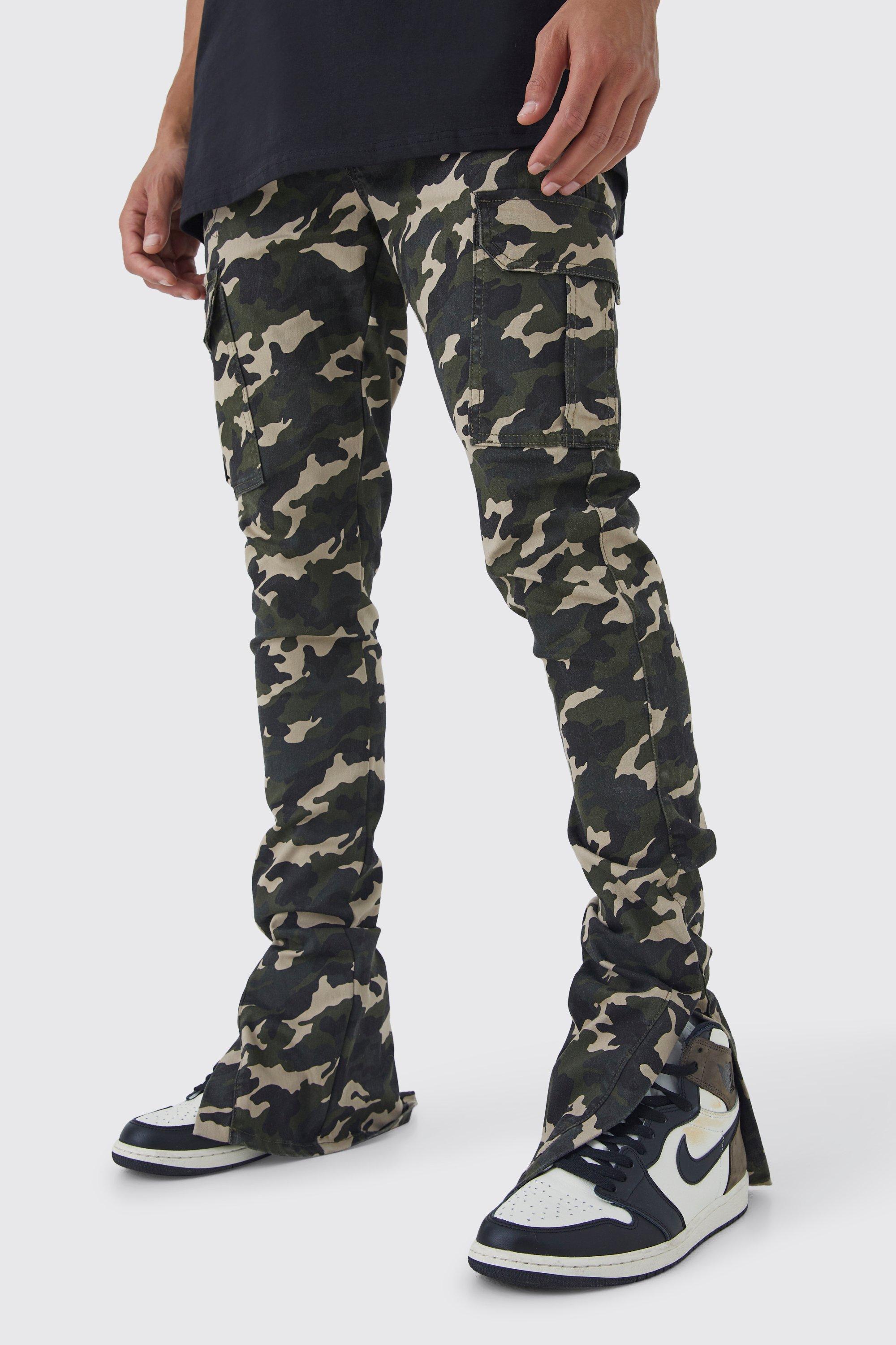 Mens skinny best sale camo trousers