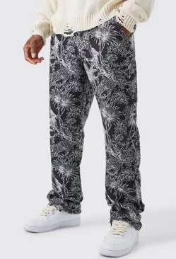 Relaxed Fit Tapestry Pants Stone