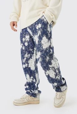 Relaxed Fit Tapestry Pants Light blue