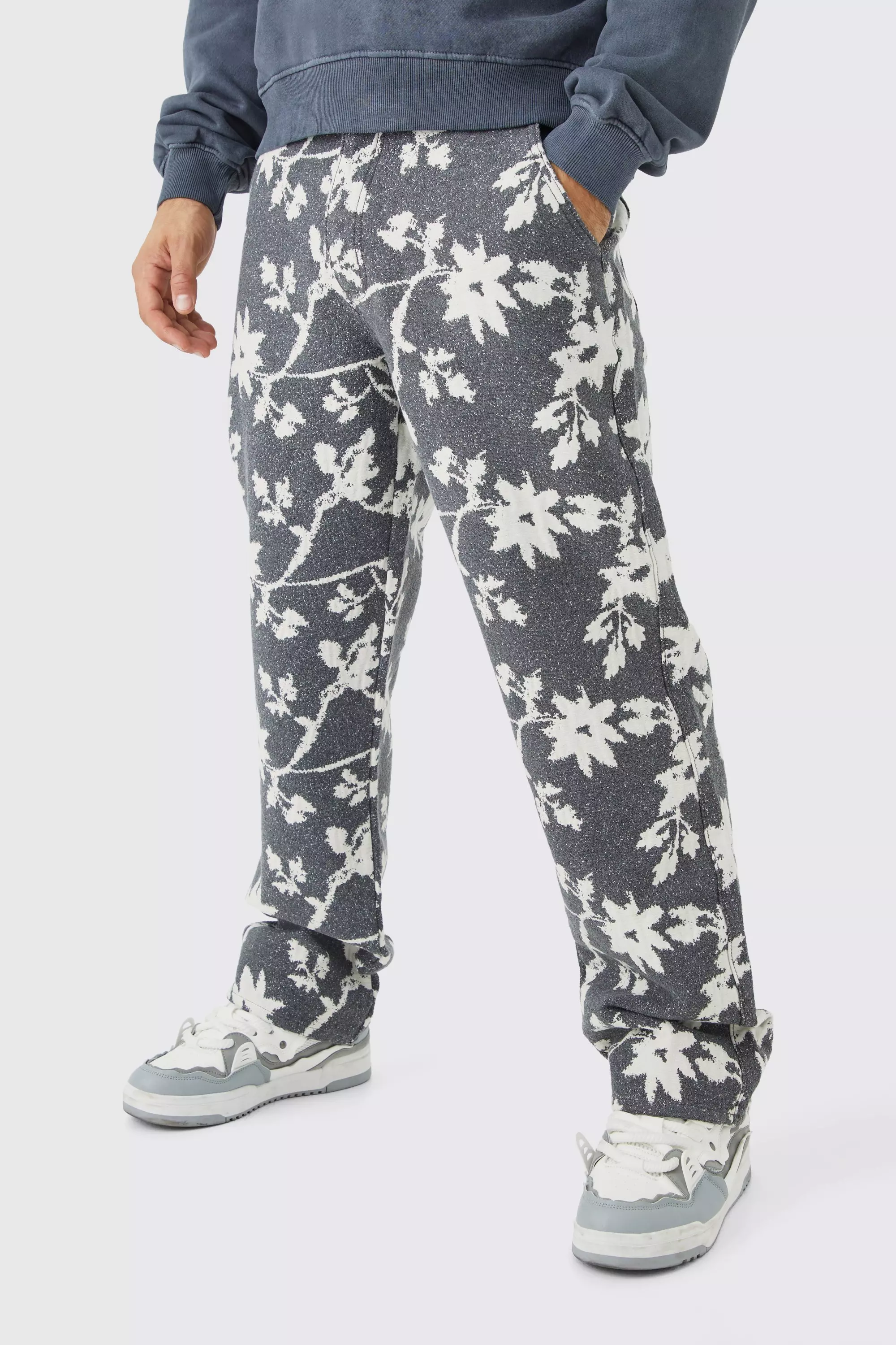 Relaxed Fit Tapestry Pants Charcoal