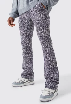 Slim Flare Tapestry Pants Purple