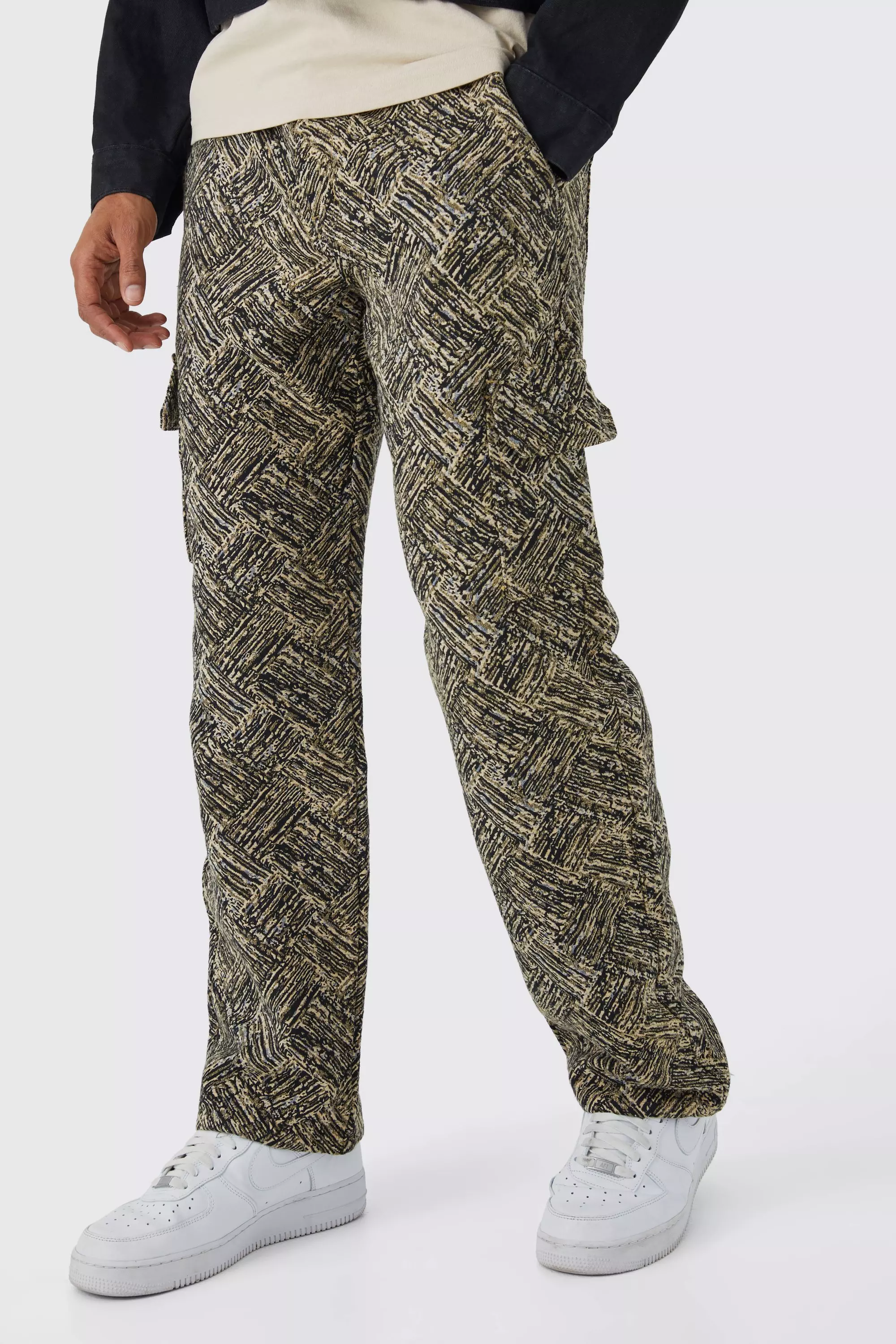 Relaxed Fit Tapestry Pants Black