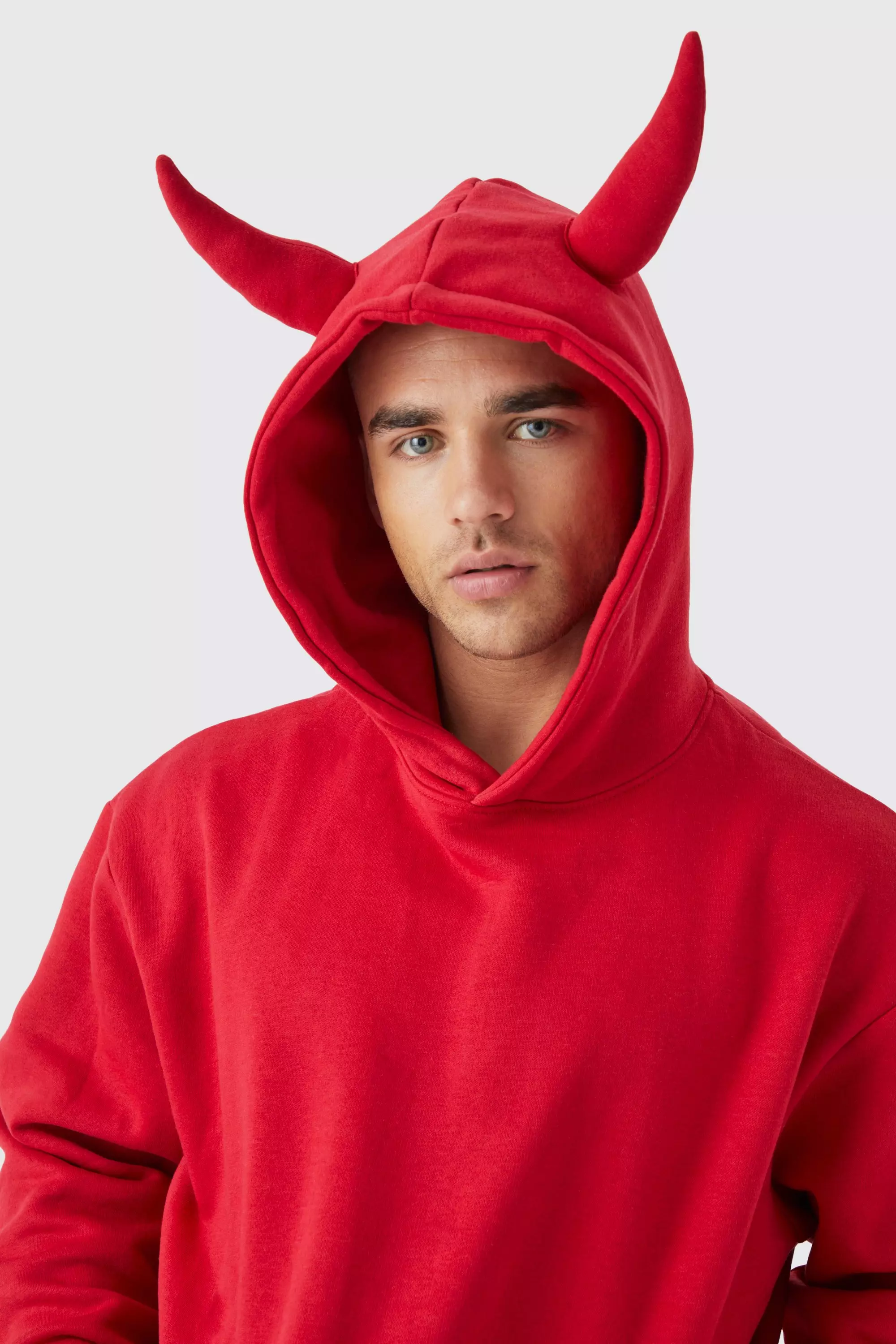 Oversized Devil Horn Hoodie boohooMAN USA