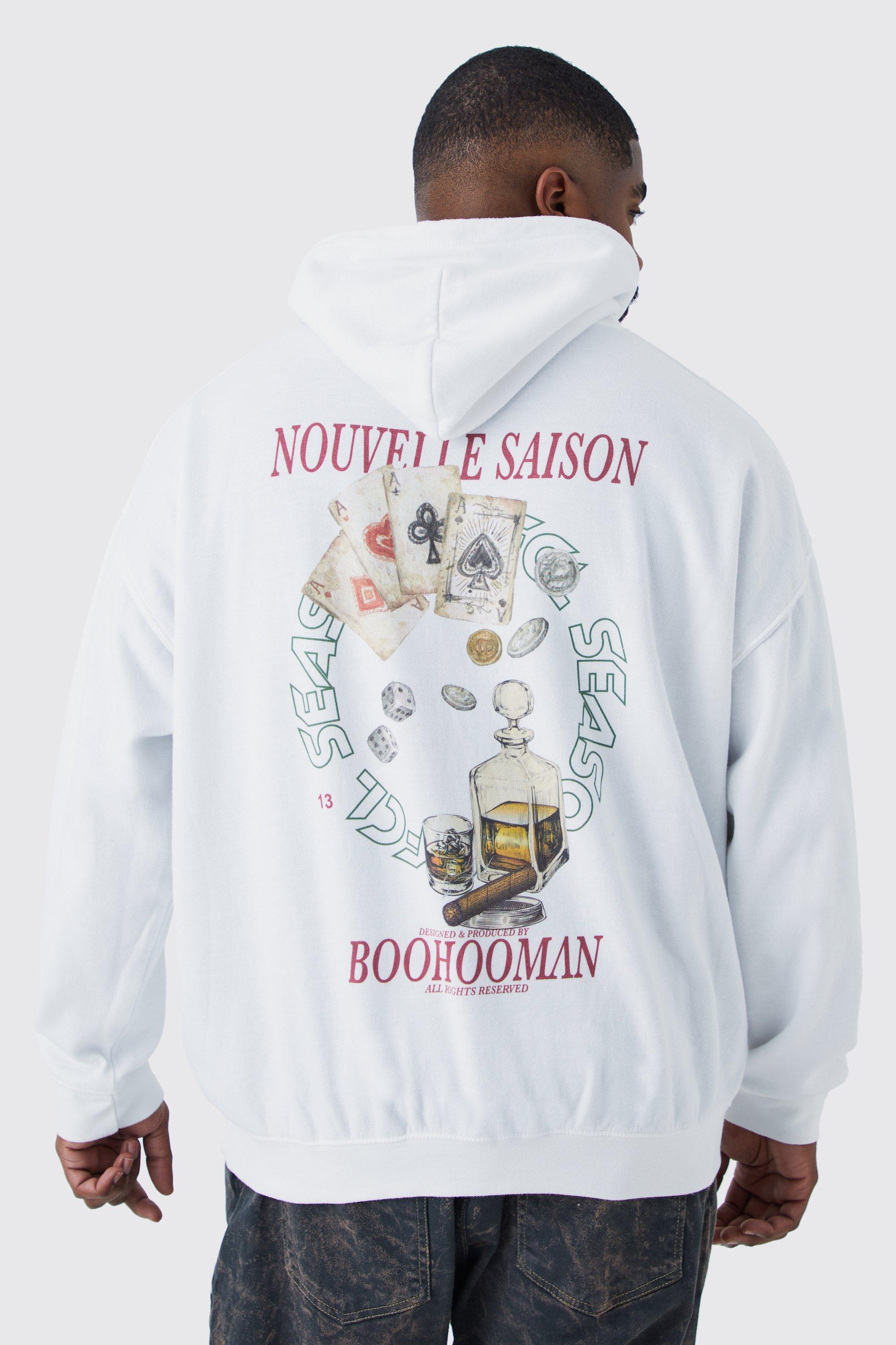 Boohooman cheap white hoodie