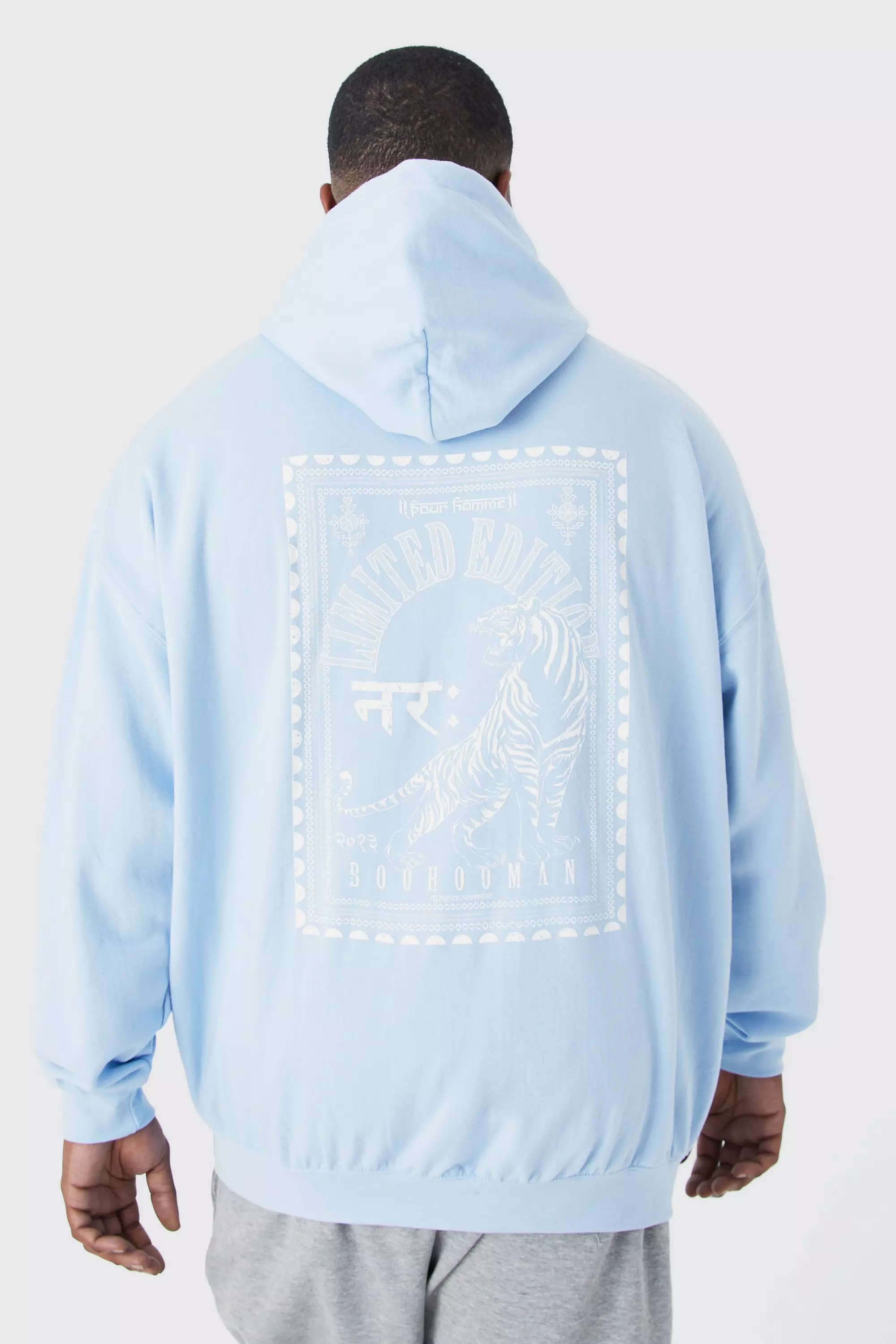 boohooMAN Mens Oversized Brooklyn NYC Sweatshirt - Blue