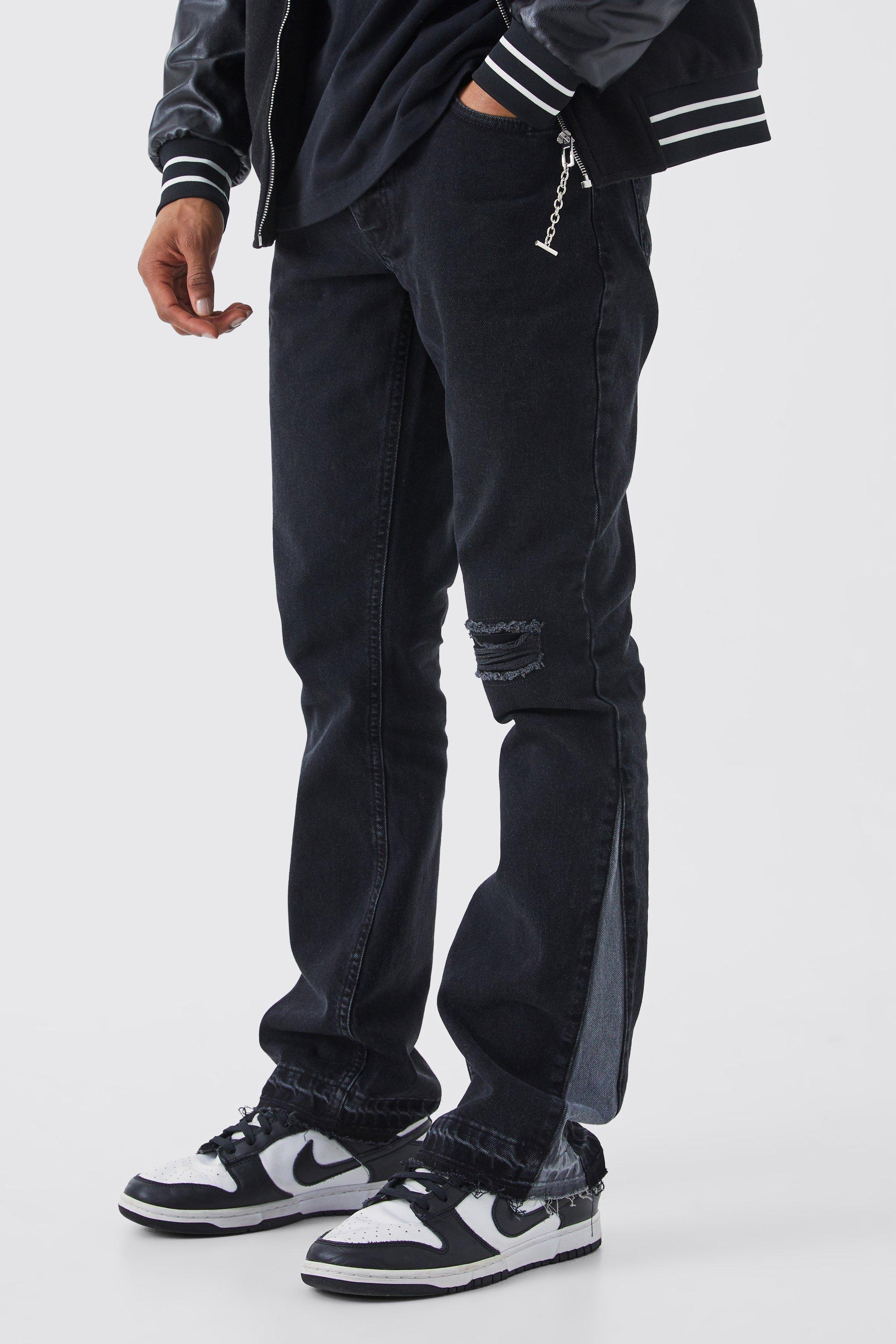 Slim Stacked Flare Sweatpants With Gusset Panel