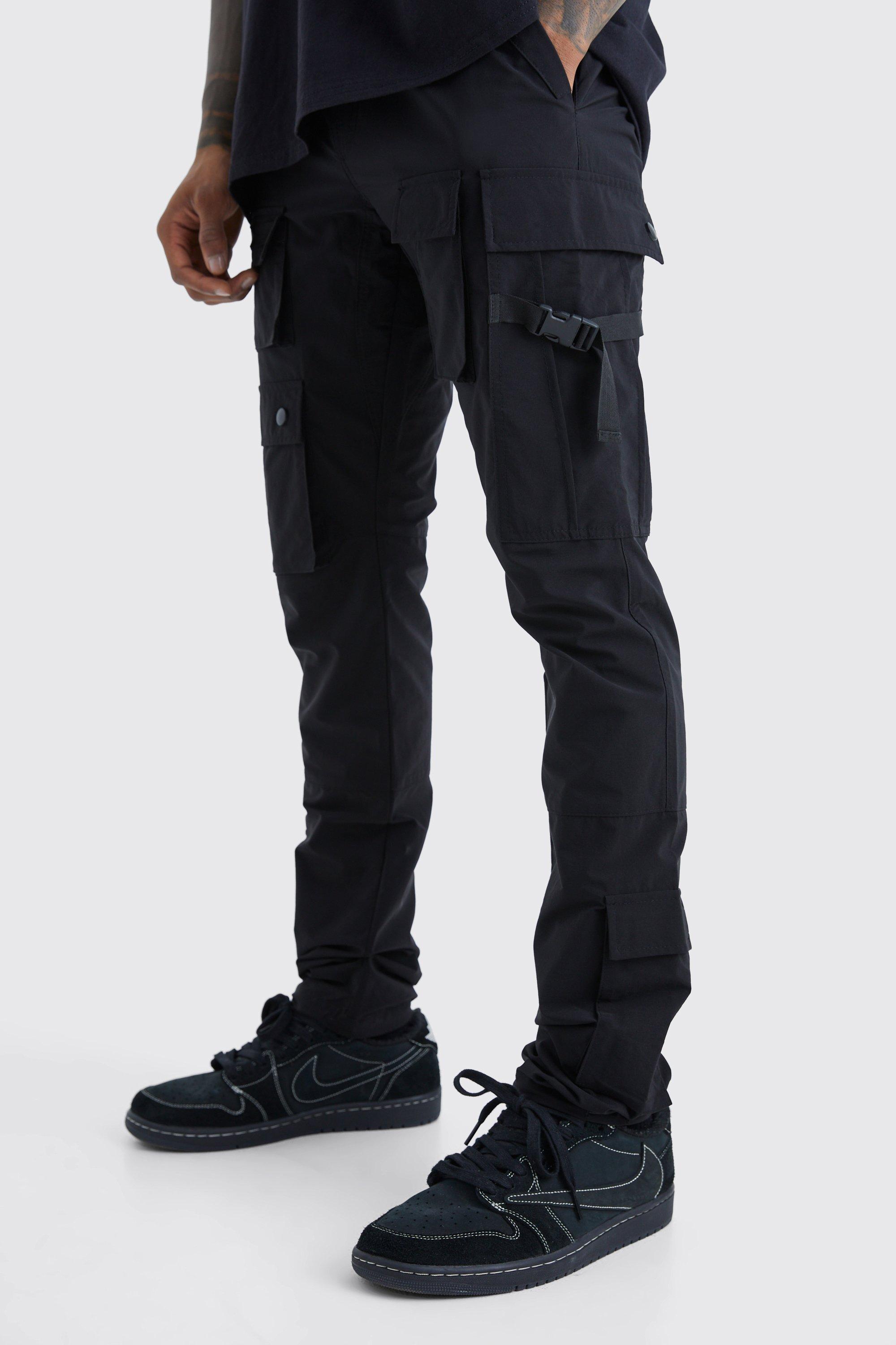 Original Man Reflective Shell Strap Cargo Pants | boohooMAN USA