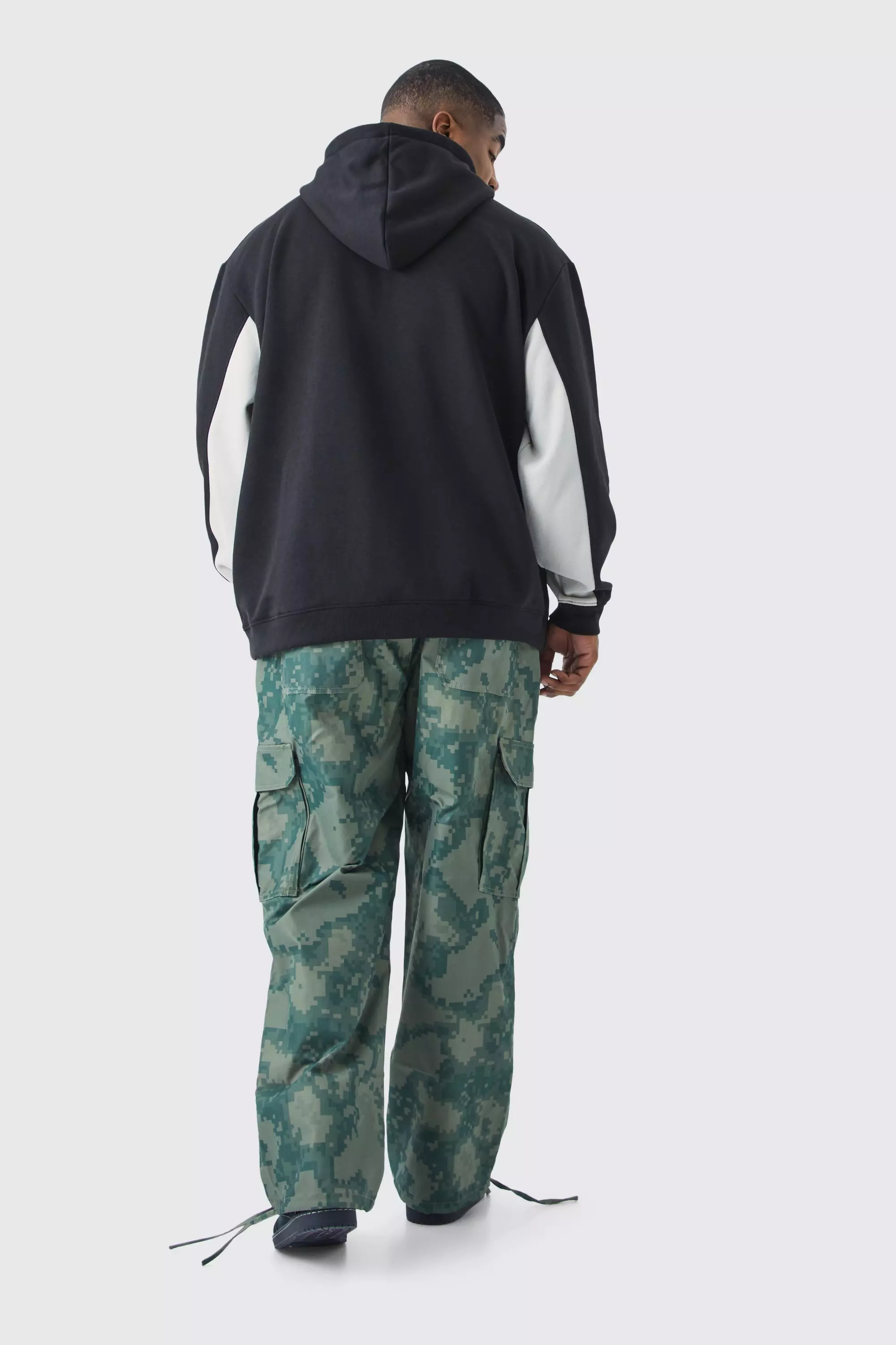 Plus lockere Camouflage Cargo-Hose, Khaki alternatives Bild