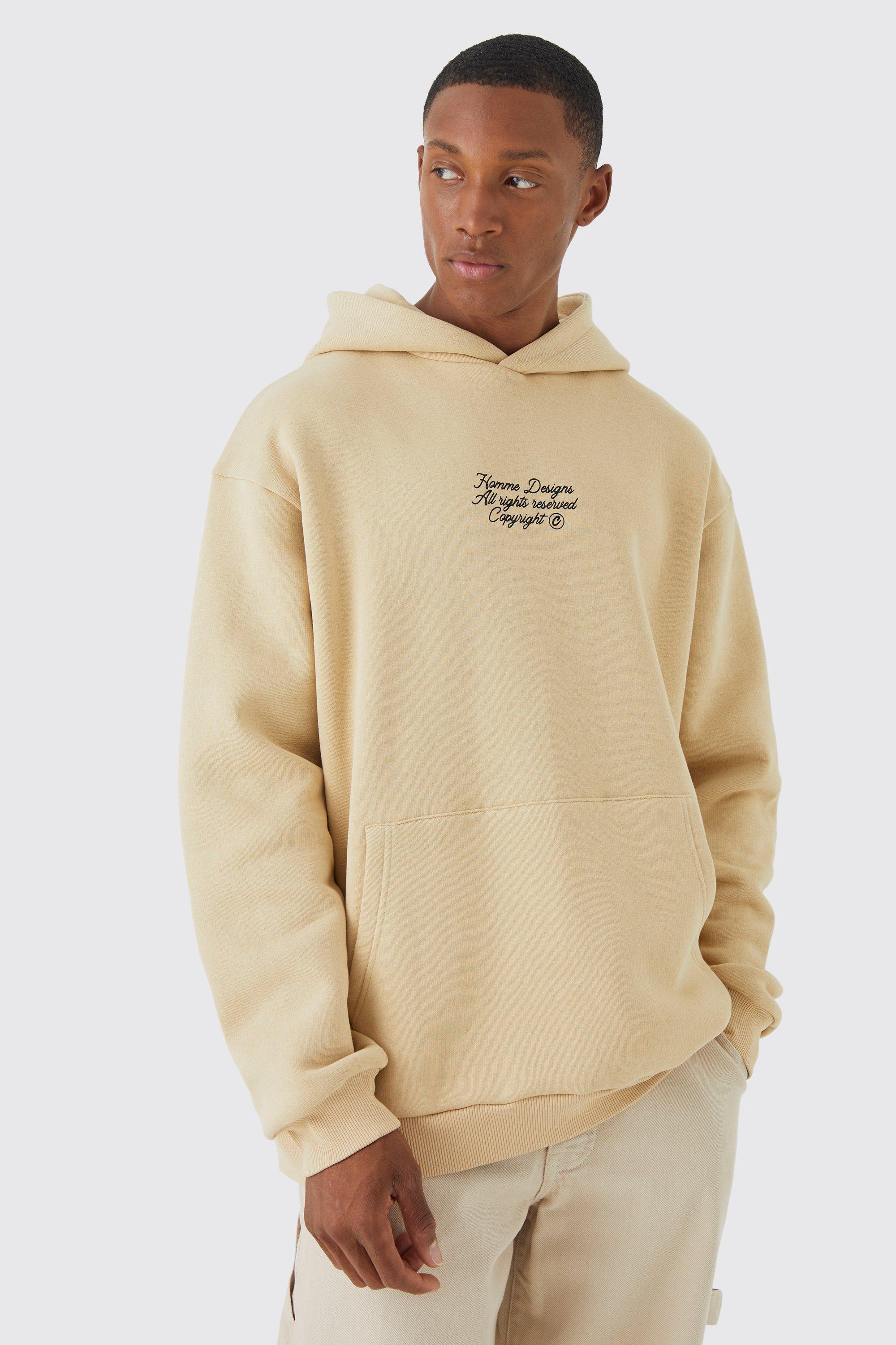 Boohooman beige online hoodie