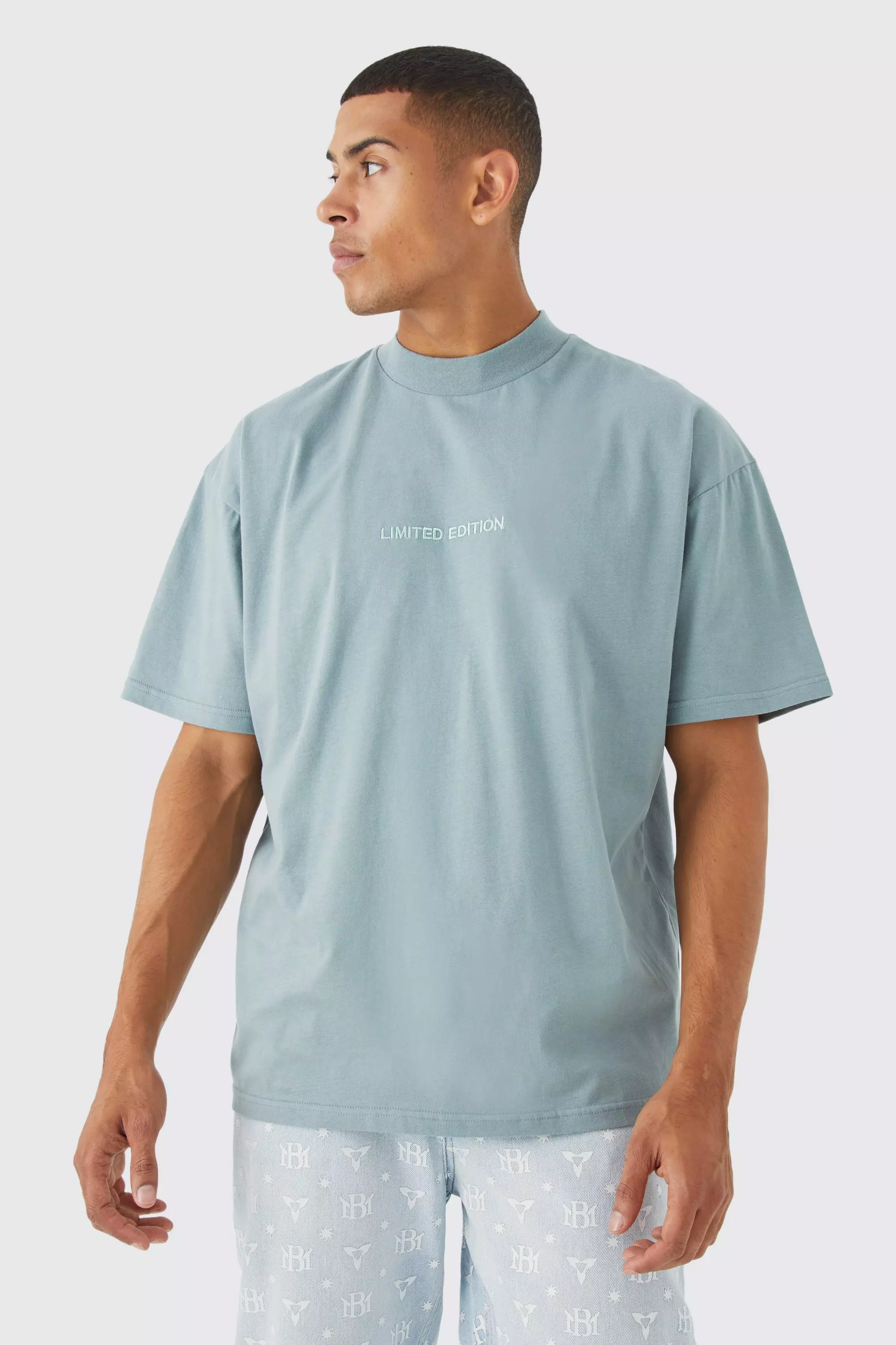 Oversized Heavyweight Extended Neck T-shirt Slate