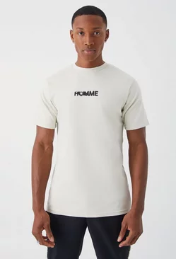 Slim Heavyweight Interlock Homme Graphic T-shirt Light grey