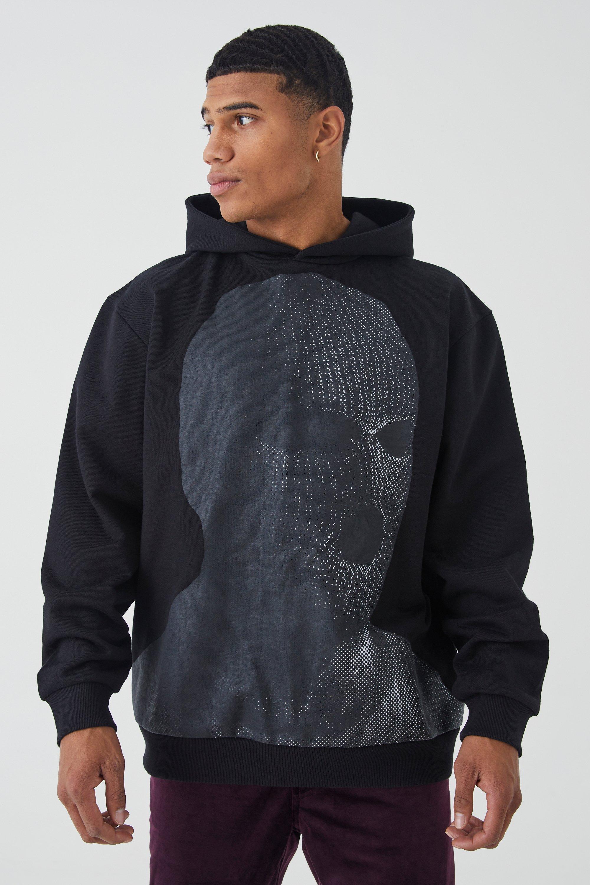 Boohooman hoodie with man embroidery deals in black