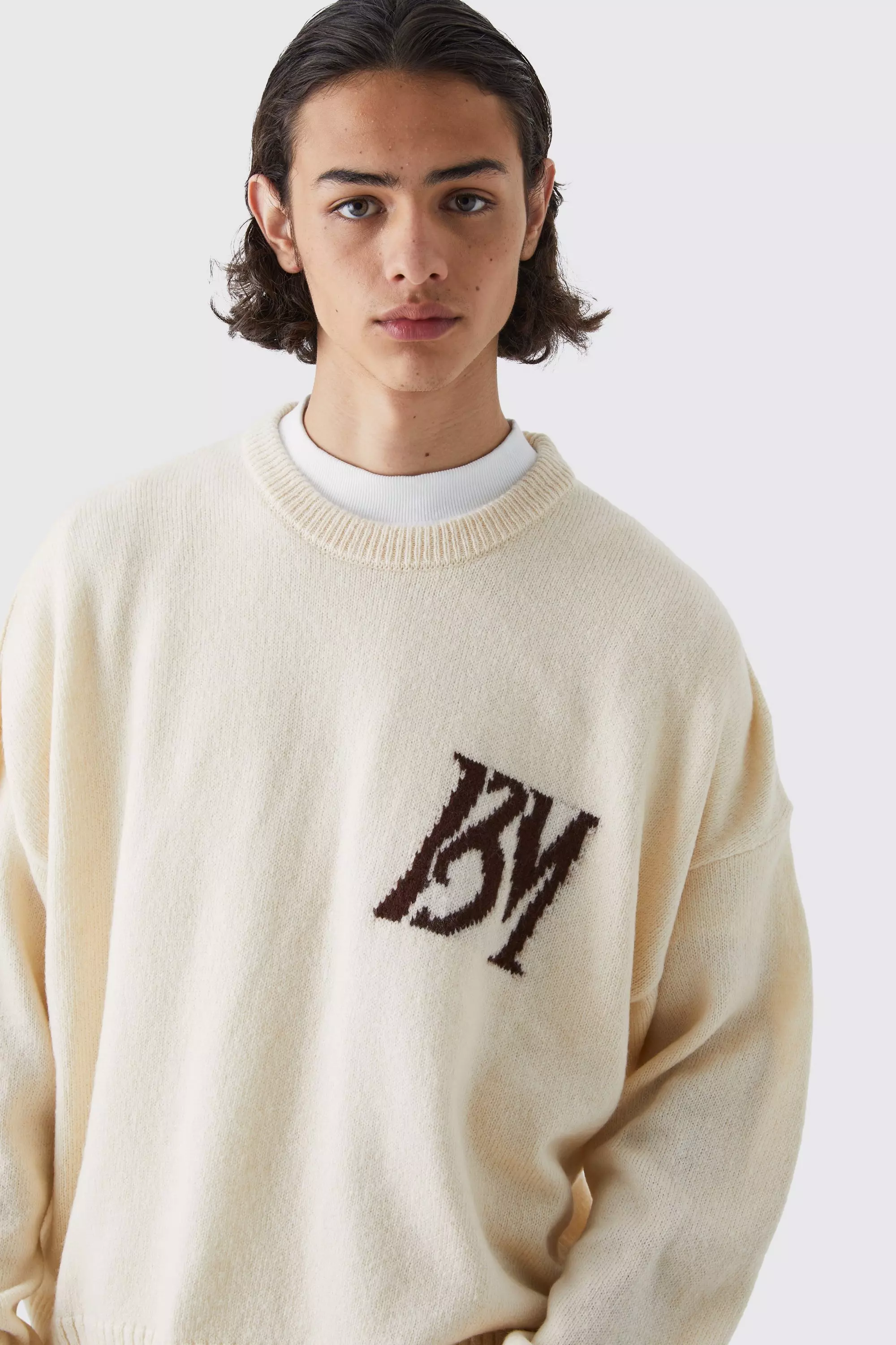 Boxy Bm Brushed Knitted Sweater