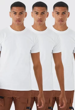 3 Pack Basic Crew Neck T-shirt white