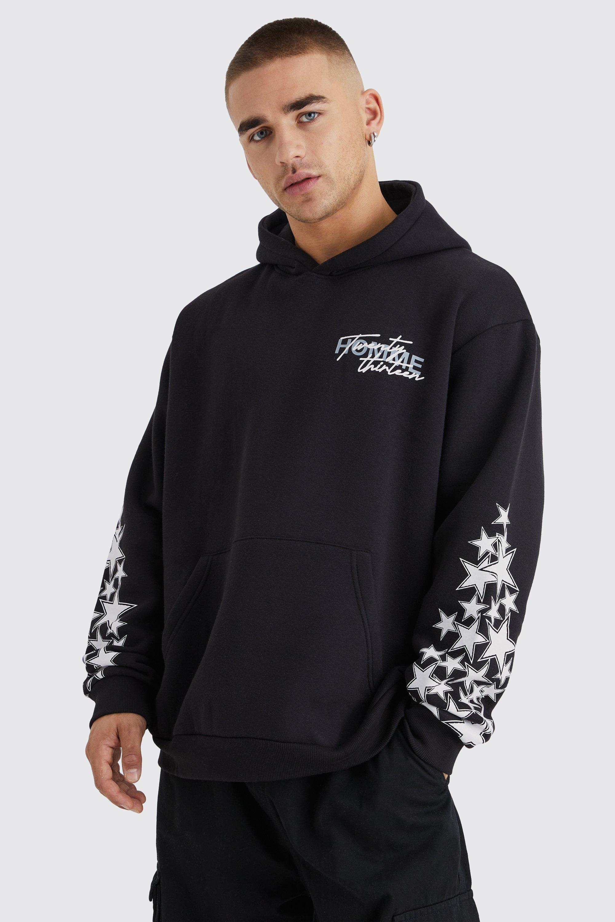 Oversized Worldwide Star Zip Through Hoodie