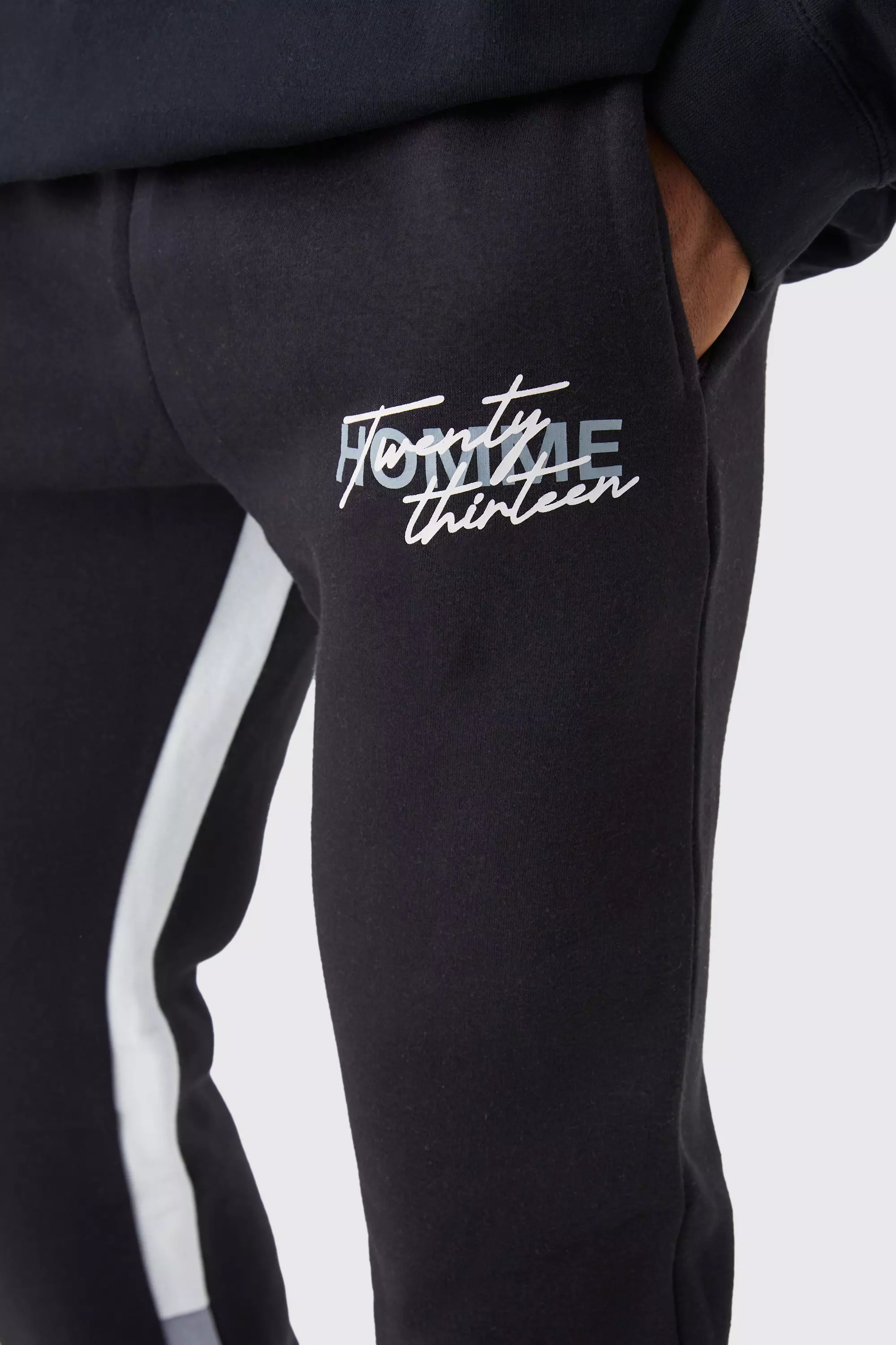 Slim Stacked Flare Star Print Gusset Sweatpants | boohooMAN USA