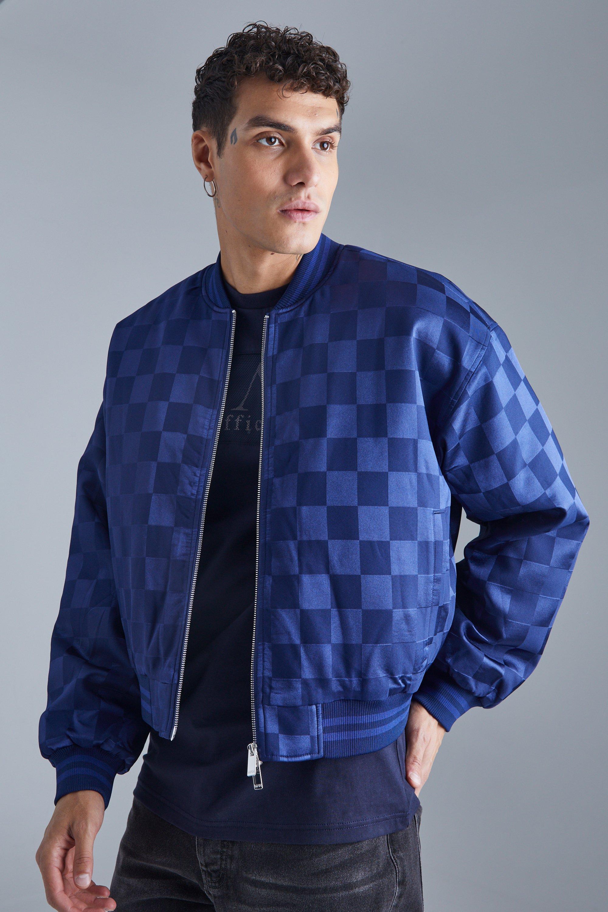 Checkered bomber outlet jacket mens