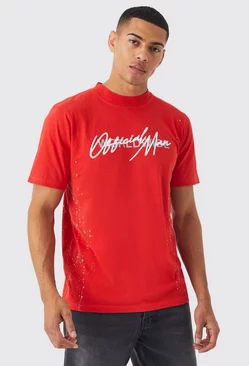Graffiti Paint Splatter T-shirt Red