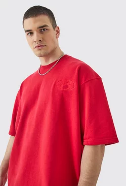 Tall Oversized Ss Heavyweight Boxy Sweatshirt Red