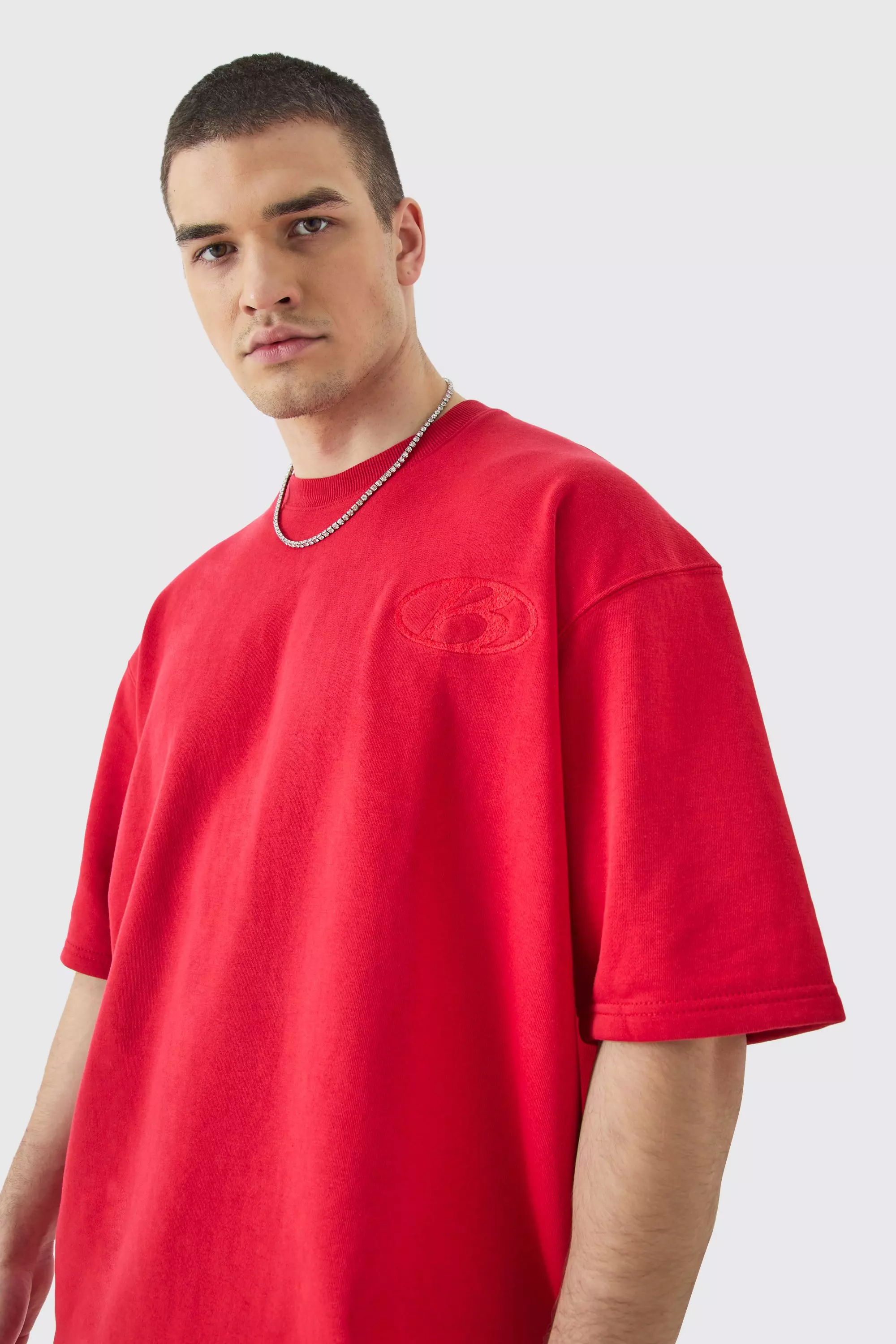 Red Tall Oversized Ss Heavyweight Boxy Sweatshirt