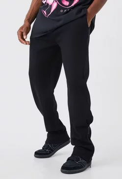 Regular Fit Zip Split Hem Sweatpants Black
