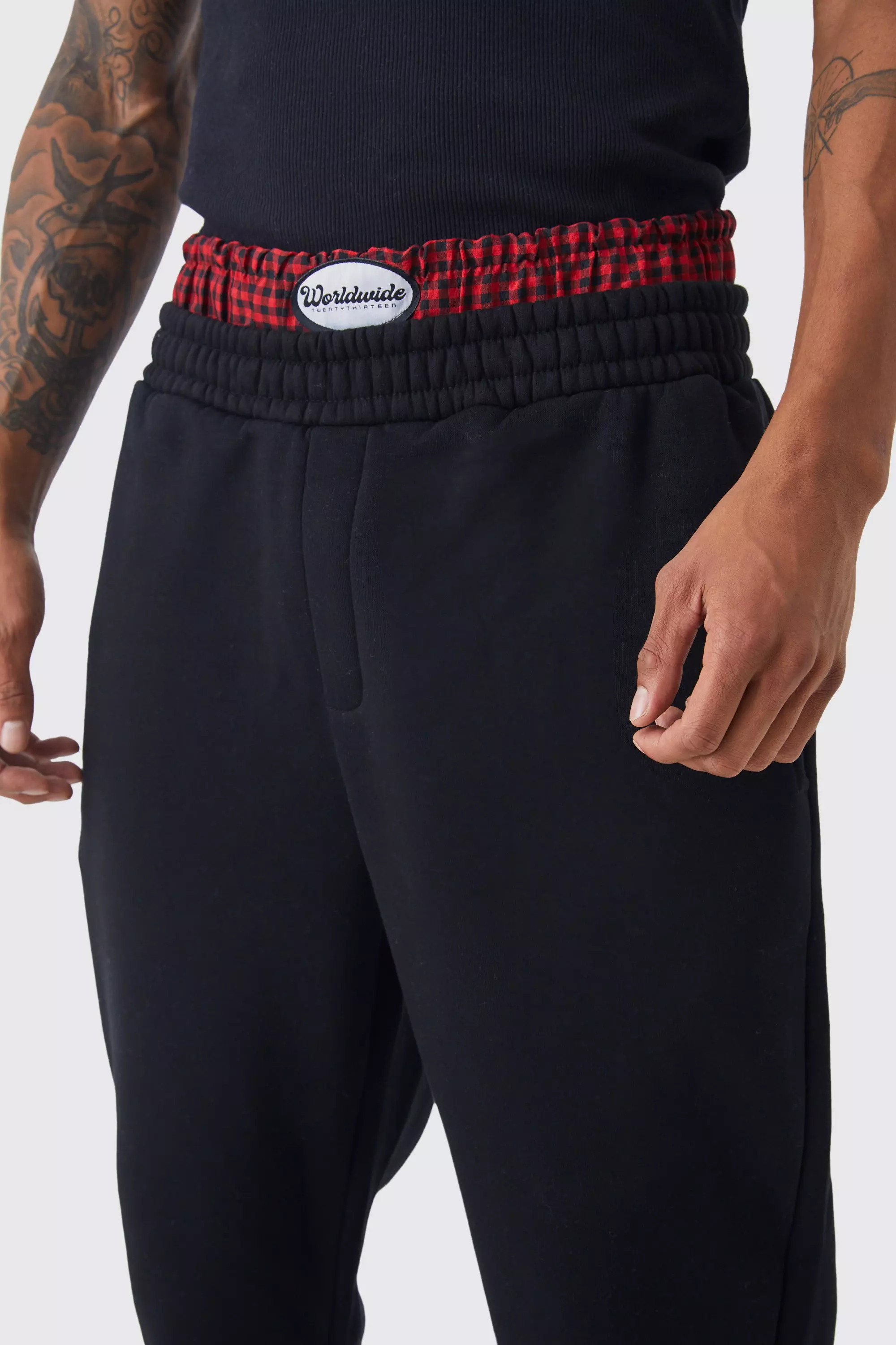 Black Oversized Boxer Waistband Jogger alternative image
