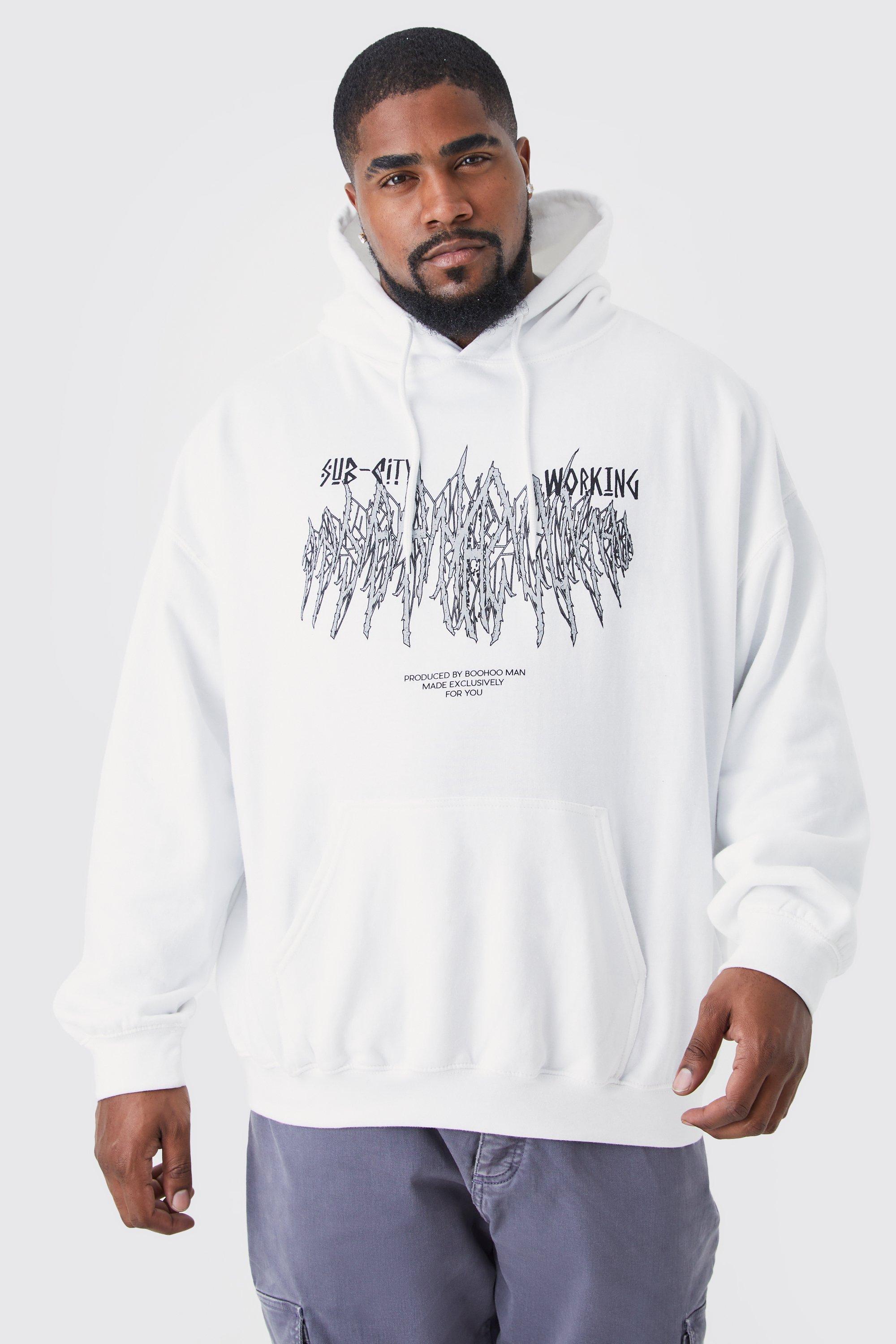 Boohoo man white discount hoodie