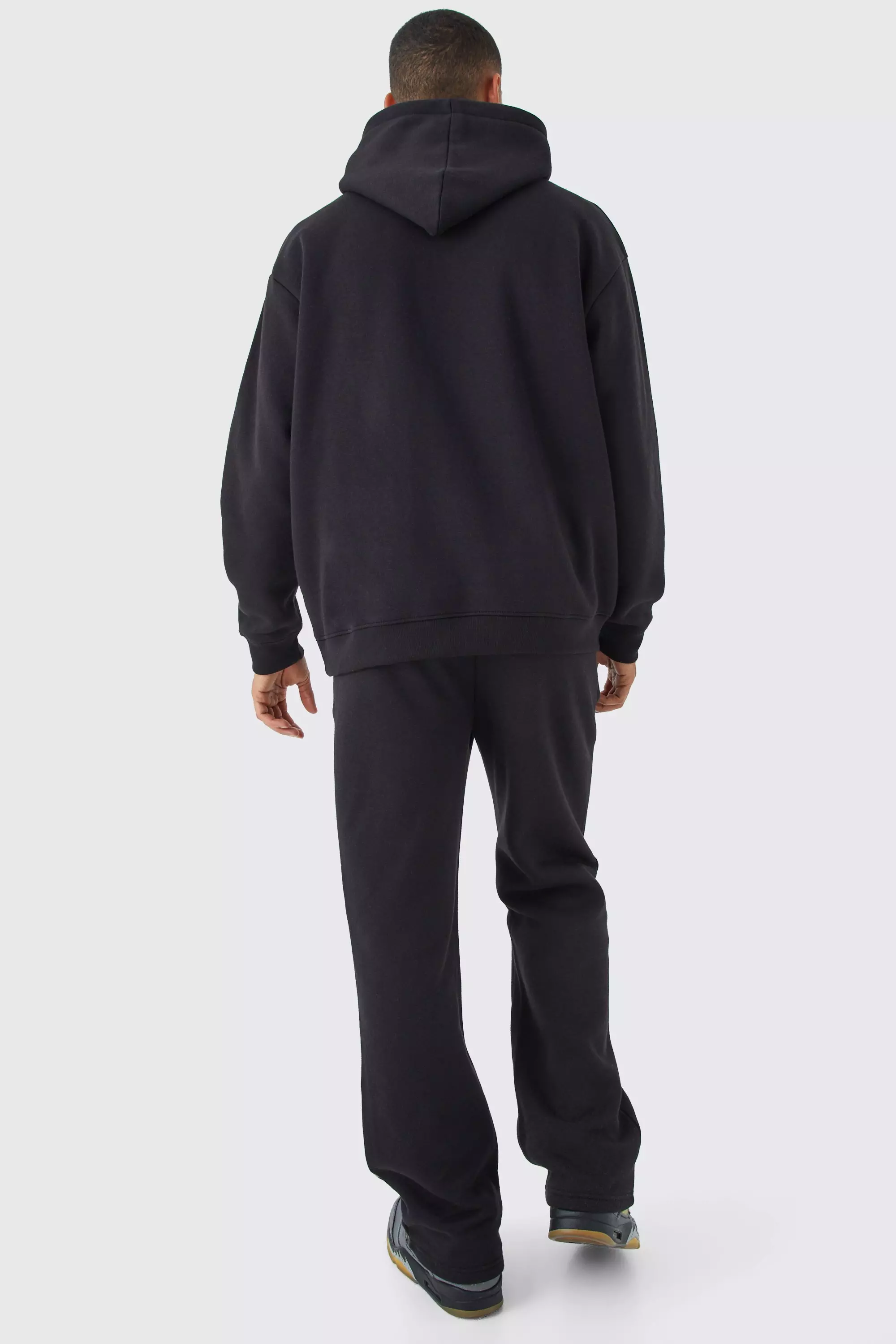 Black Oversized Worldwide Graffiti Print Tracksuit alternative image