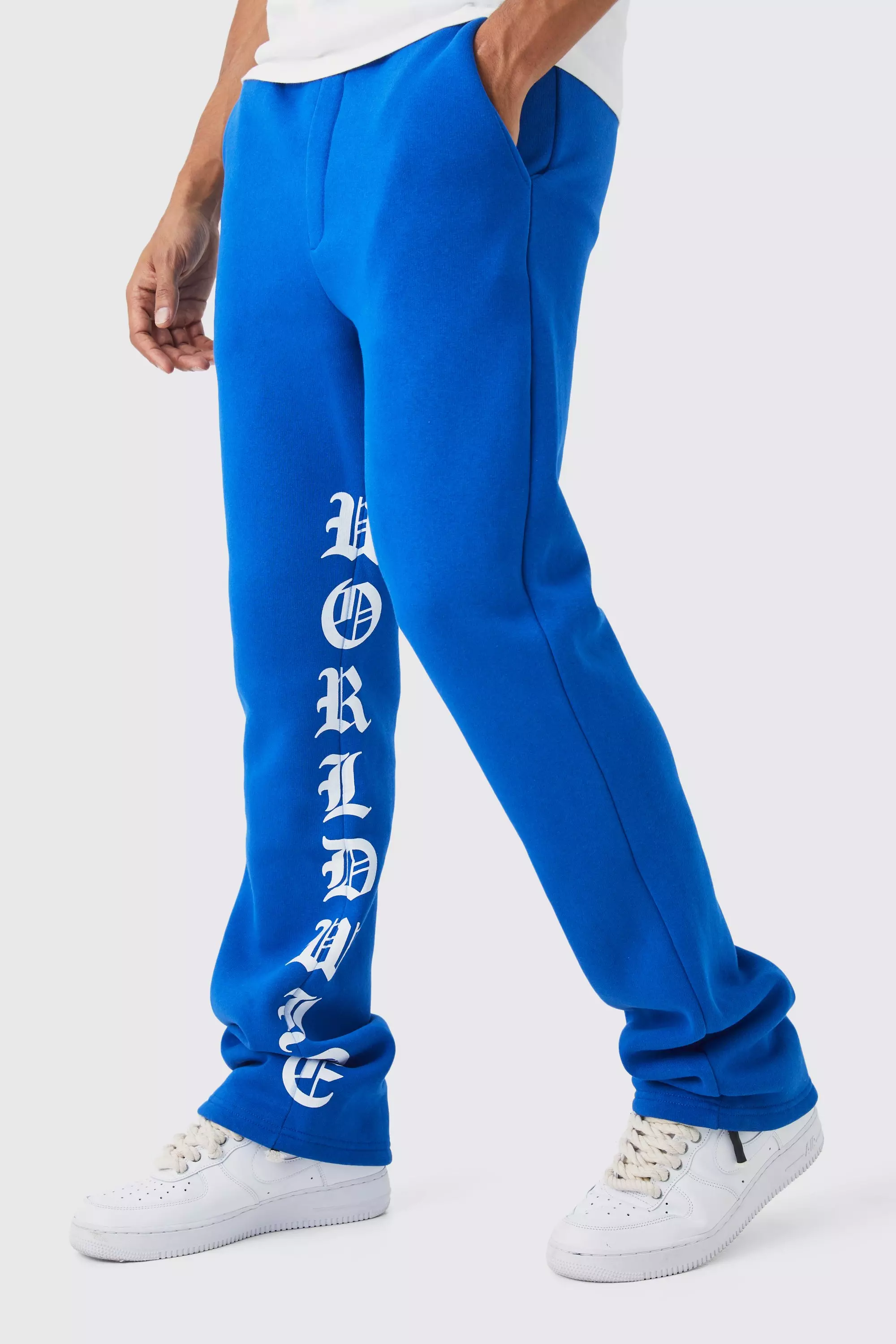 Man Slim Stacked Flare Pintuck Jogger