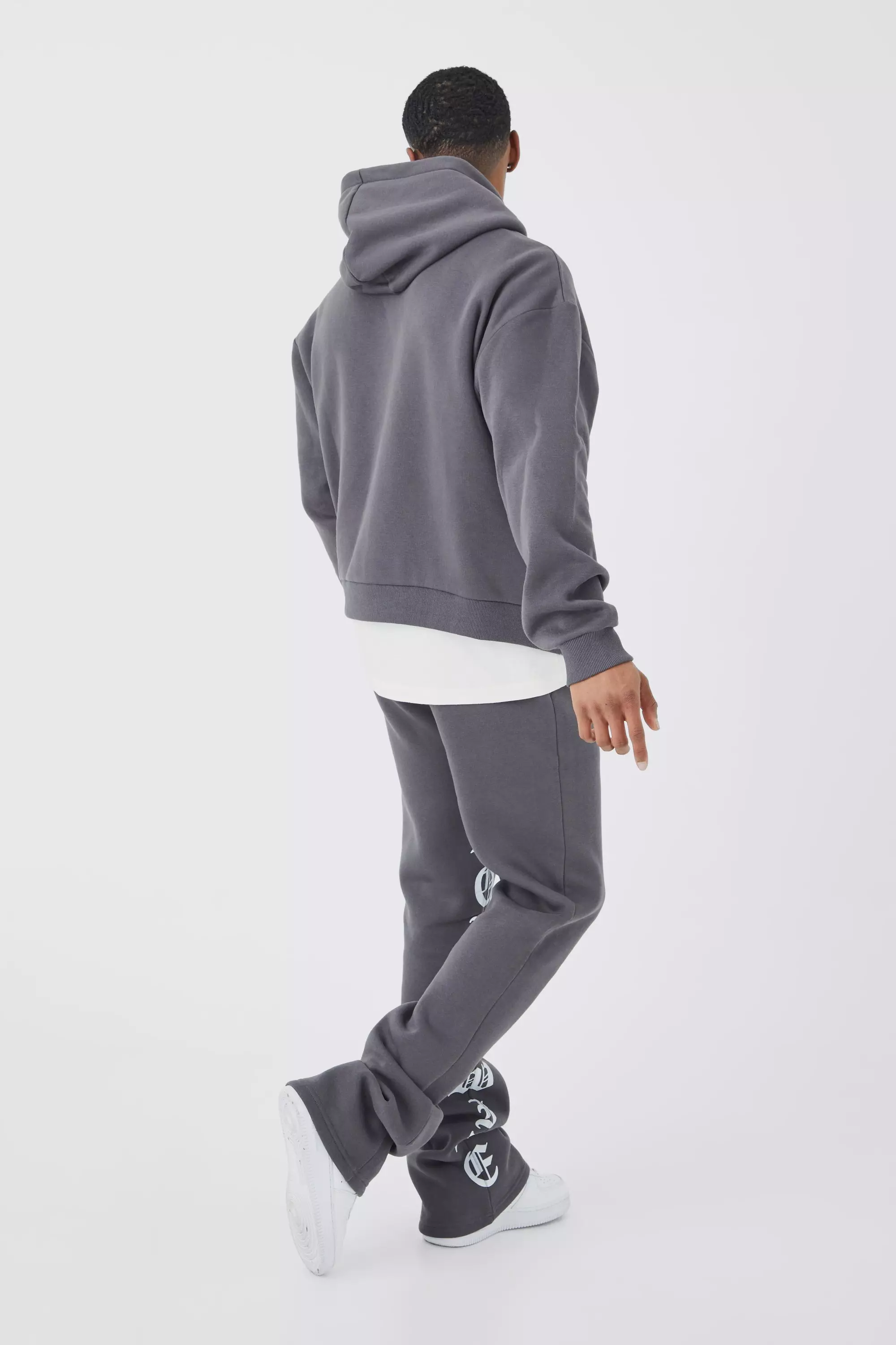 Kastiger Oversize Trainingsanzug mit Print, Grey alternatives Bild