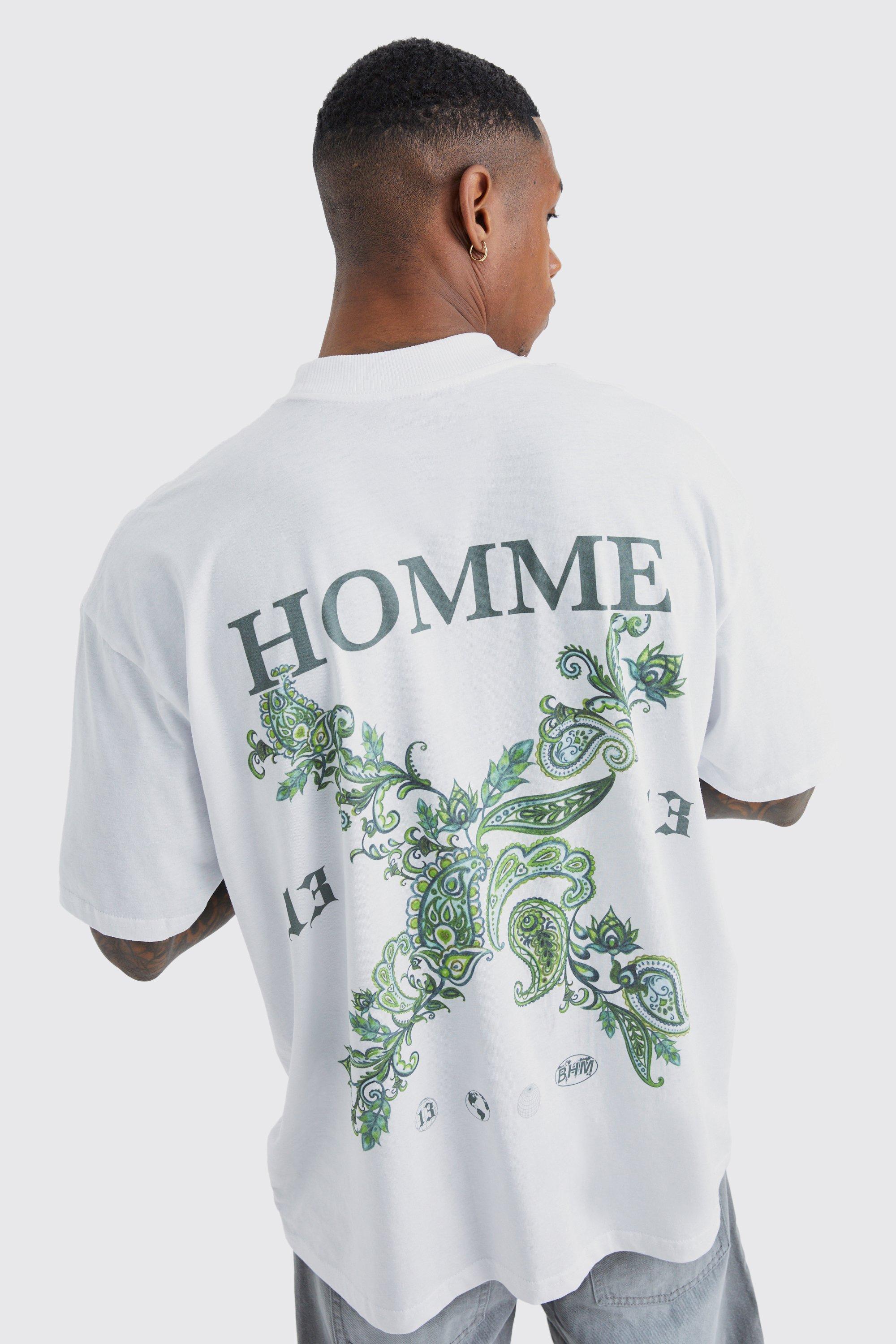 boohooMAN Oversized Pour Homme Graphic T-Shirt - Green - Size XS