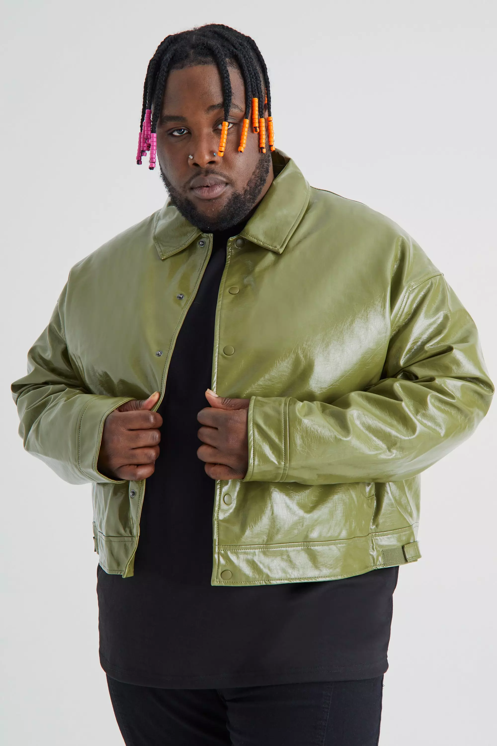 Grande taille - Veste Harrington ample , Olive autre image