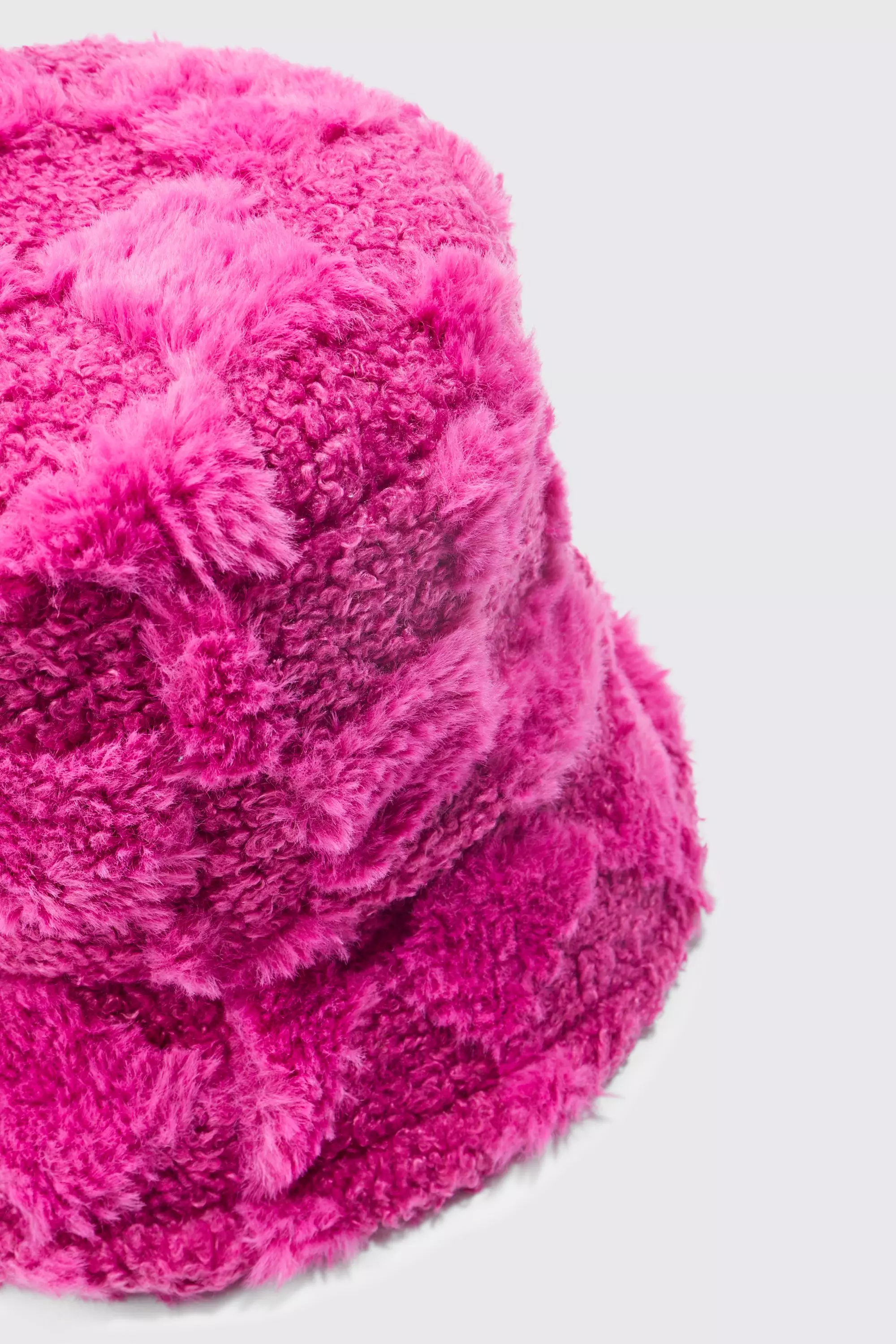 Flauschiger Anglerhut mit Schachbrett-Print, Pink alternatives Bild