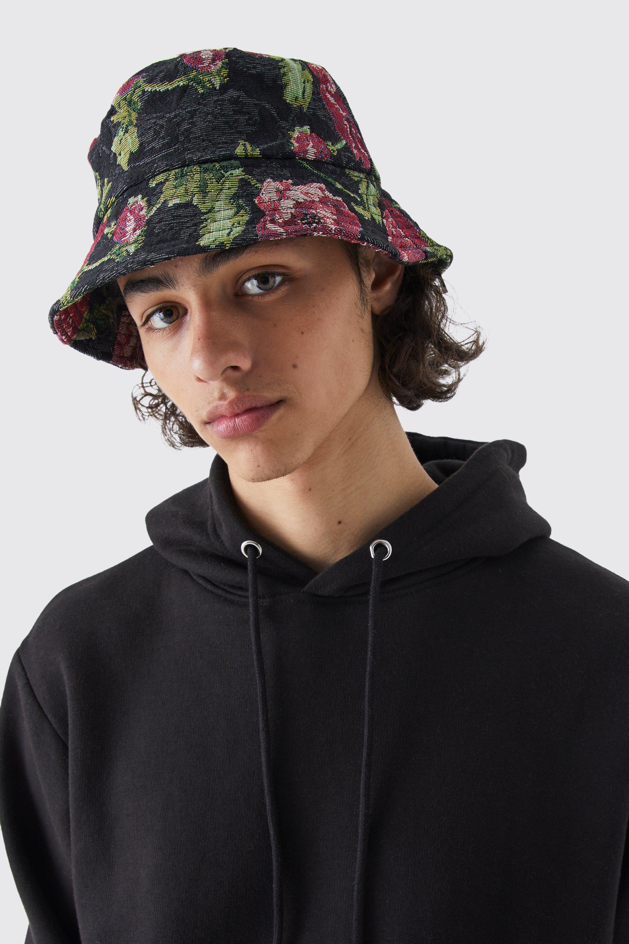 boohooMAN Denim Patchwork Bucket Hat