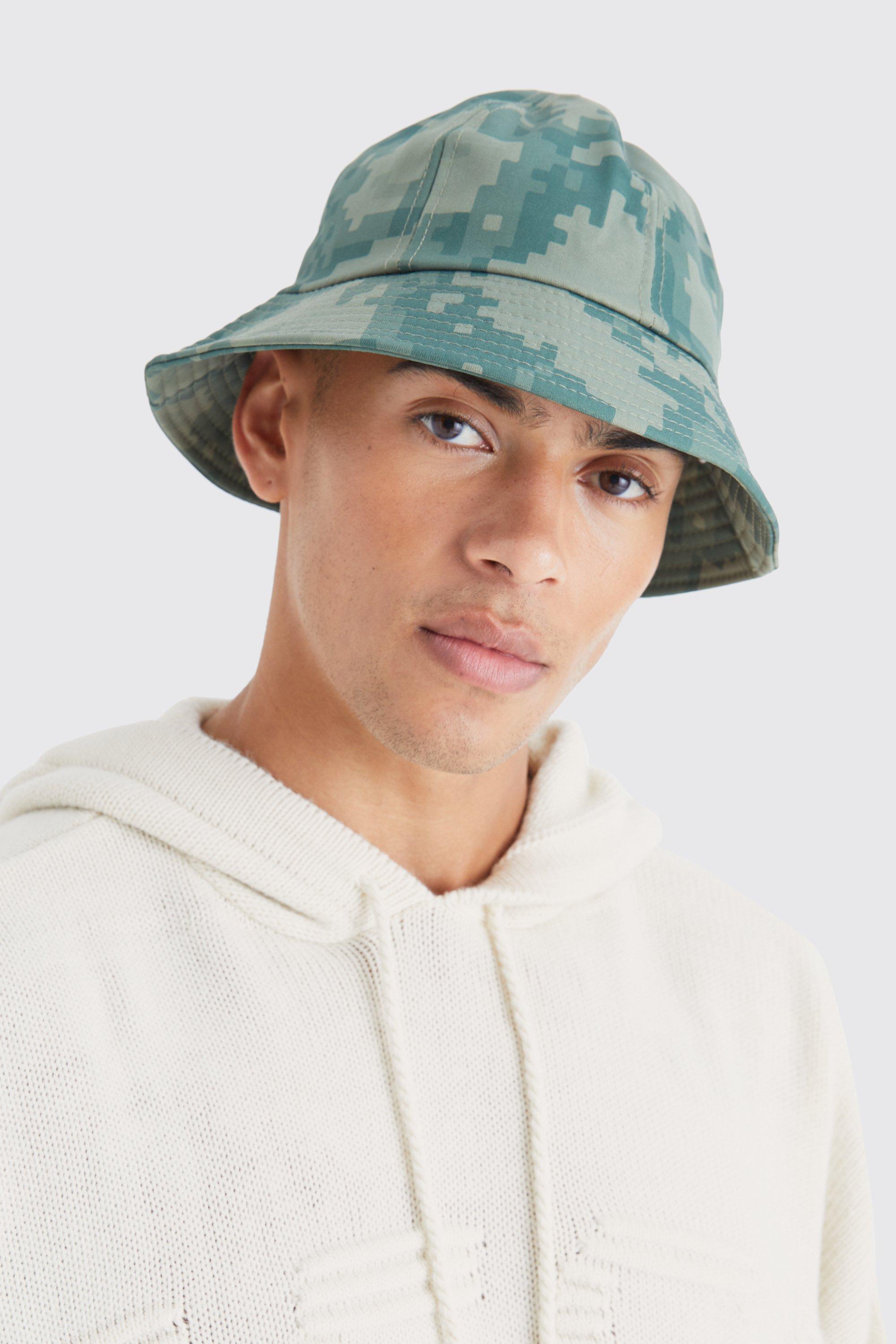 Bucket Hat with Flap Camo Green