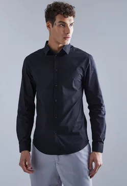 Black Long Sleeve Slim Shirt