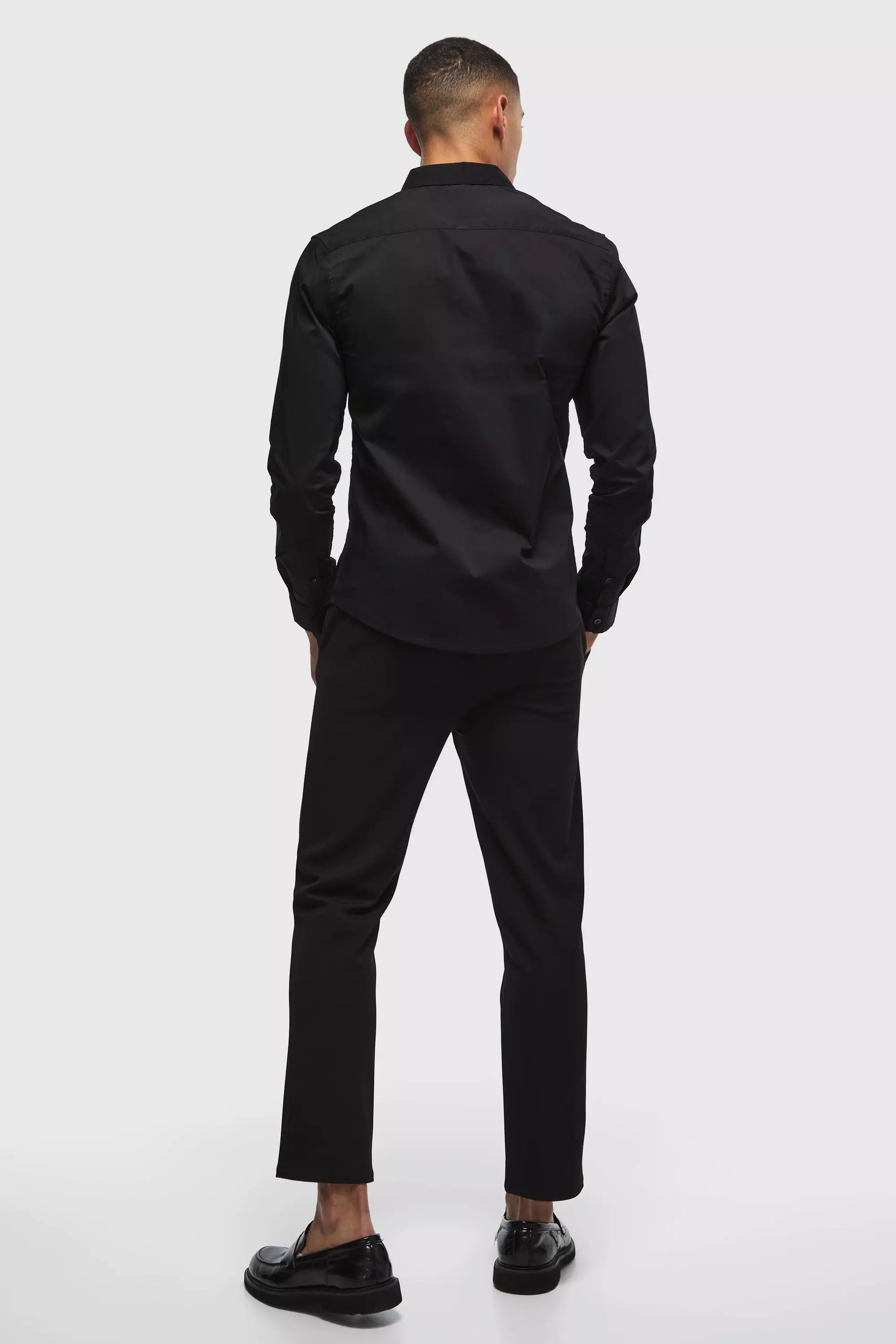 Black Long Sleeve Slim Shirt alternative image